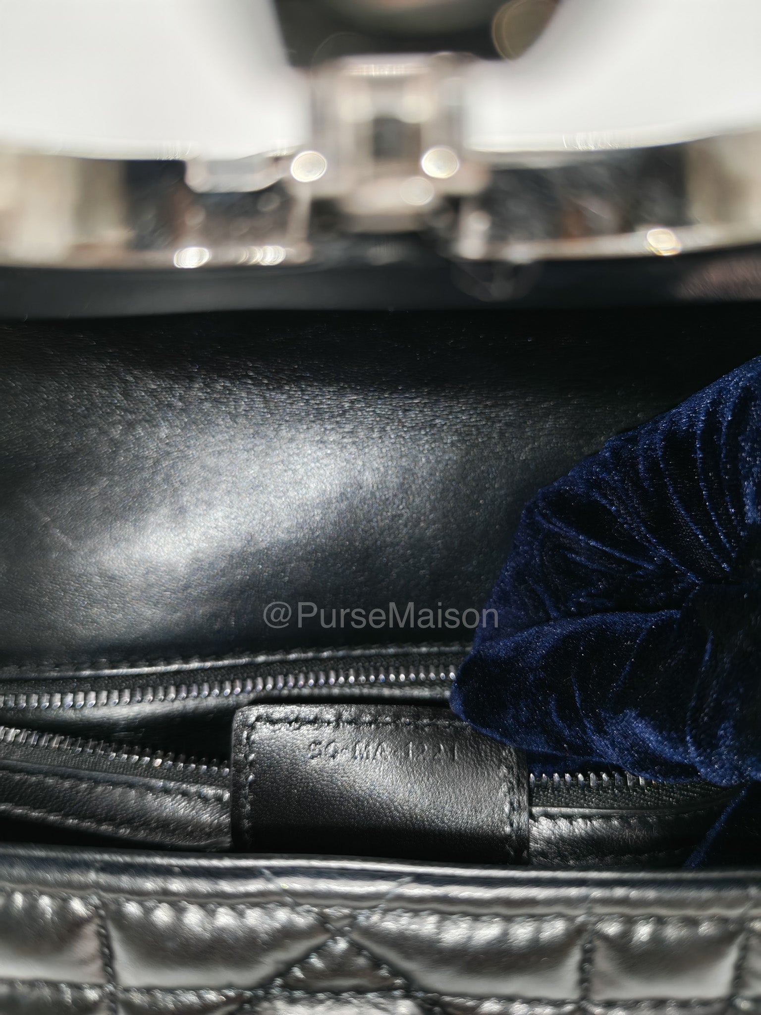 Dior Caro Medium in Black Lambskin Leather Chain Shoulder Bag