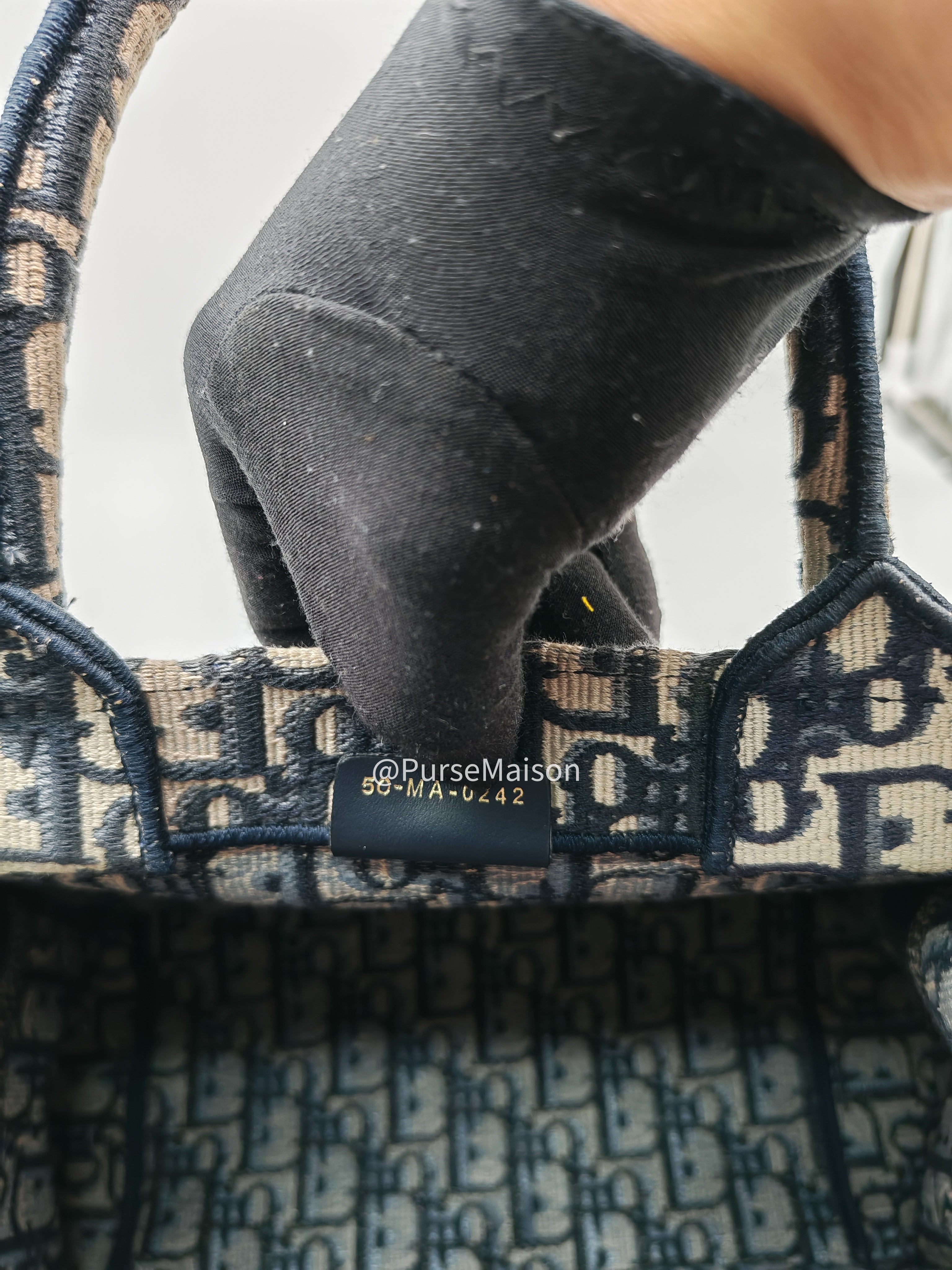 Christian Dior Book Tote Bag Small in Blue Oblique Embroidered Canvas