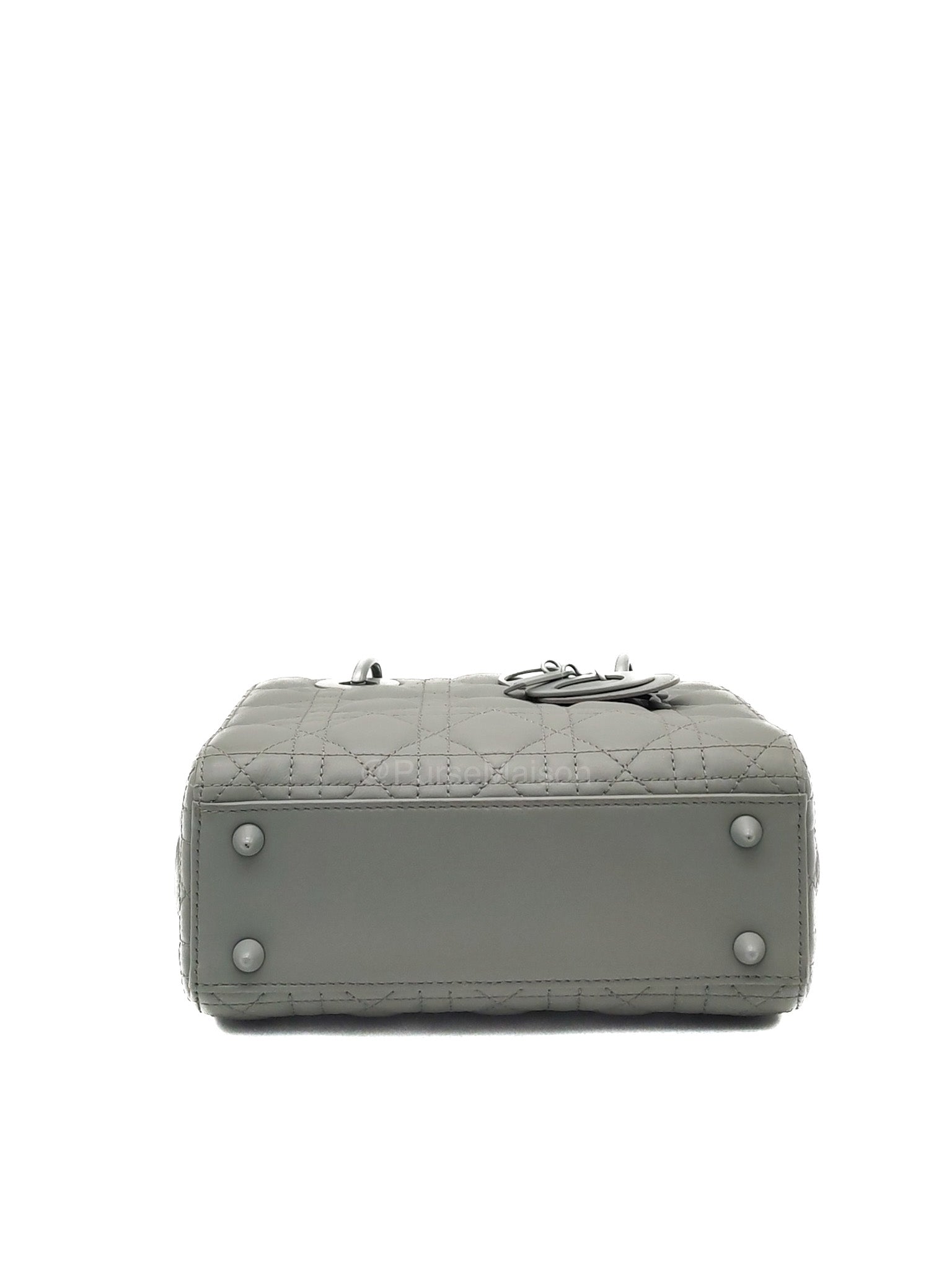 Christian Dior Lady Dior My ABCDior Small in Gray Ultra Matte Cannage Lambskin Leather