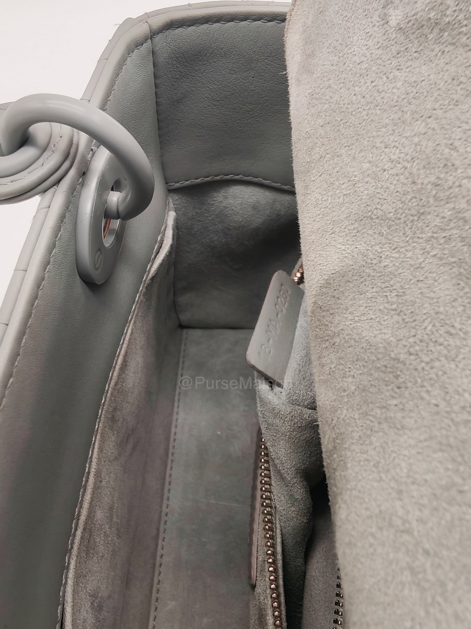 Christian Dior Lady Dior My ABCDior Small in Gray Ultra Matte Cannage Lambskin Leather