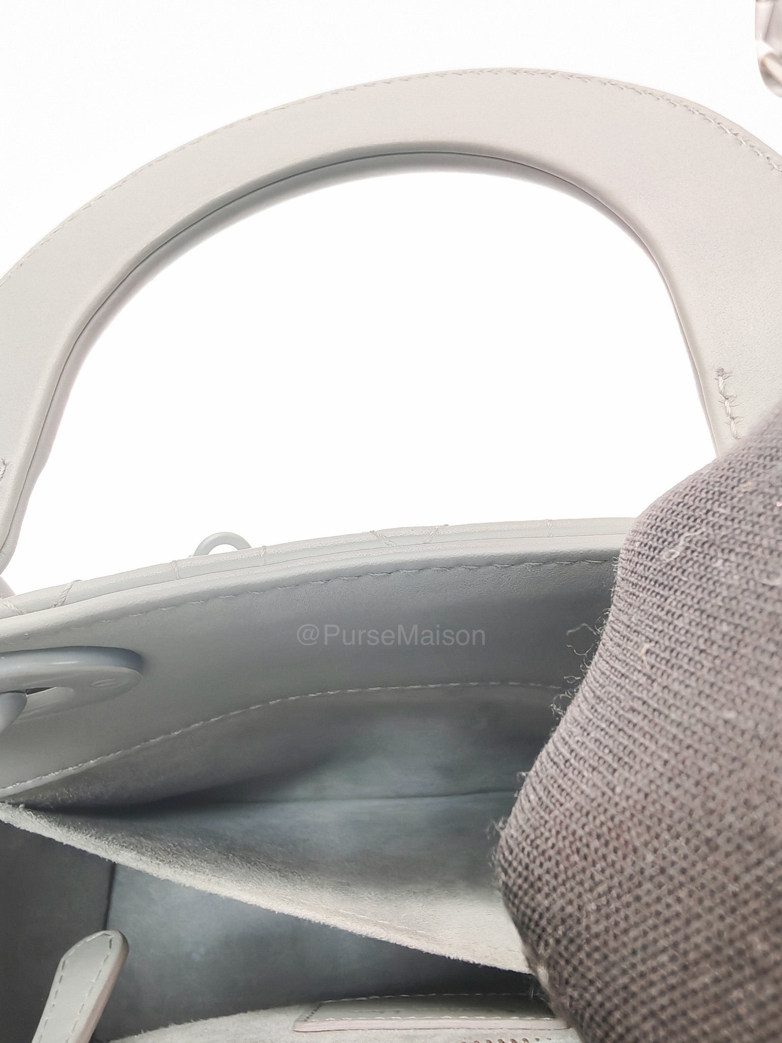 Christian Dior Lady Dior My ABCDior Small in Gray Ultra Matte Cannage Lambskin Leather