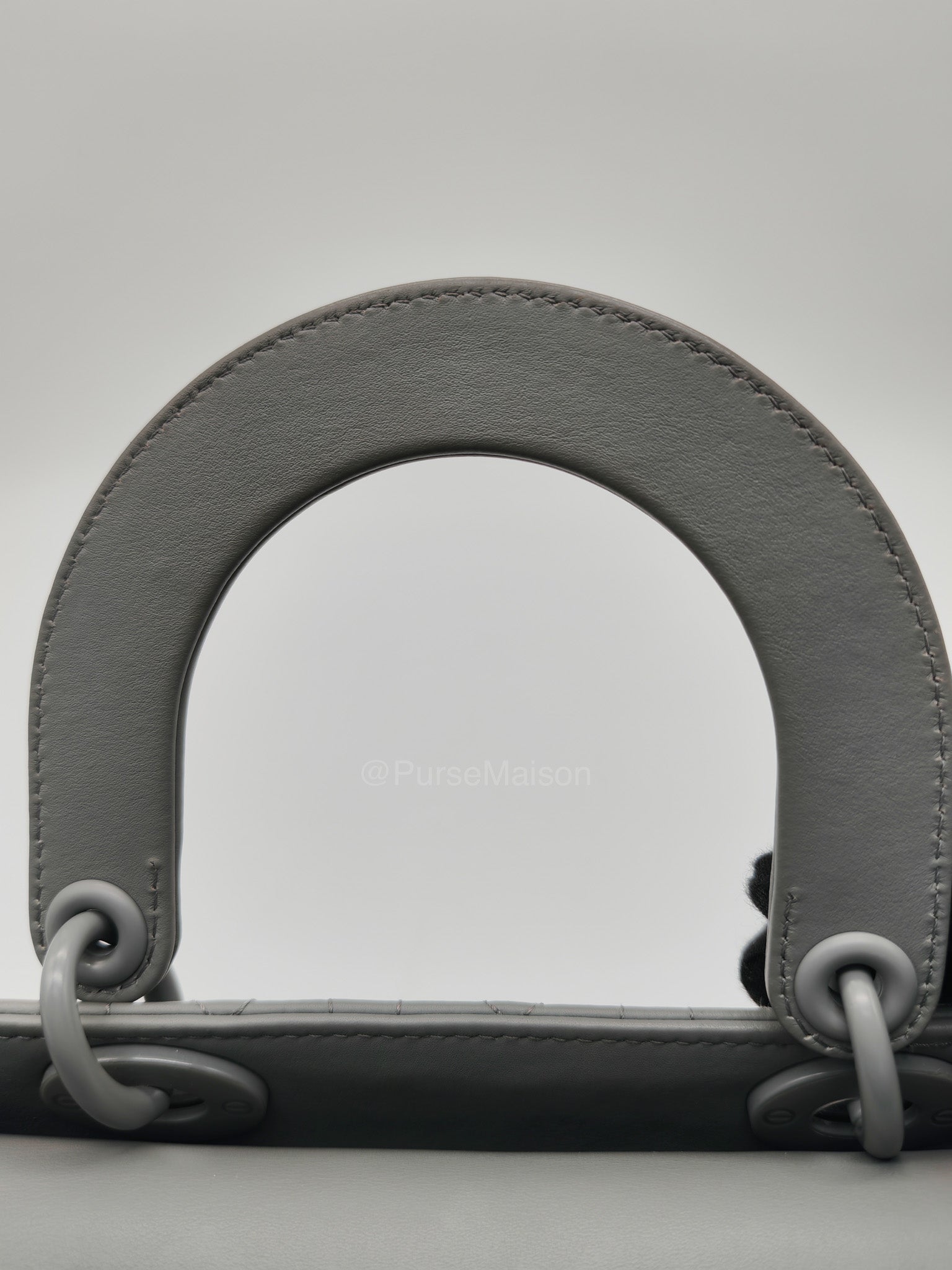 Christian Dior Lady Dior My ABCDior Small in Gray Ultra Matte Cannage Lambskin Leather