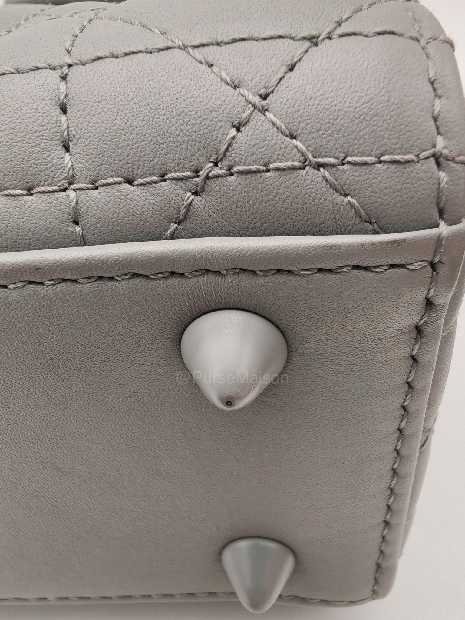 Christian Dior Lady Dior My ABCDior Small in Gray Ultra Matte Cannage Lambskin Leather
