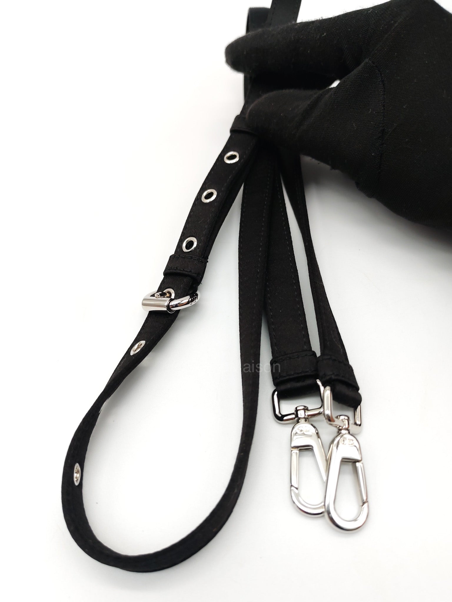 Christian Dior Leopard Lady Dior in Black and Gray  Wool Sequin Leather and Silver Hardware