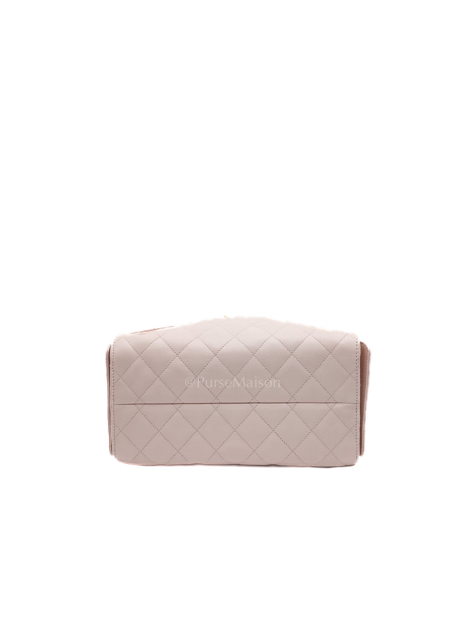 25 Small in Pink Caviar Leather and Aged Gold Hardware (Microchip)