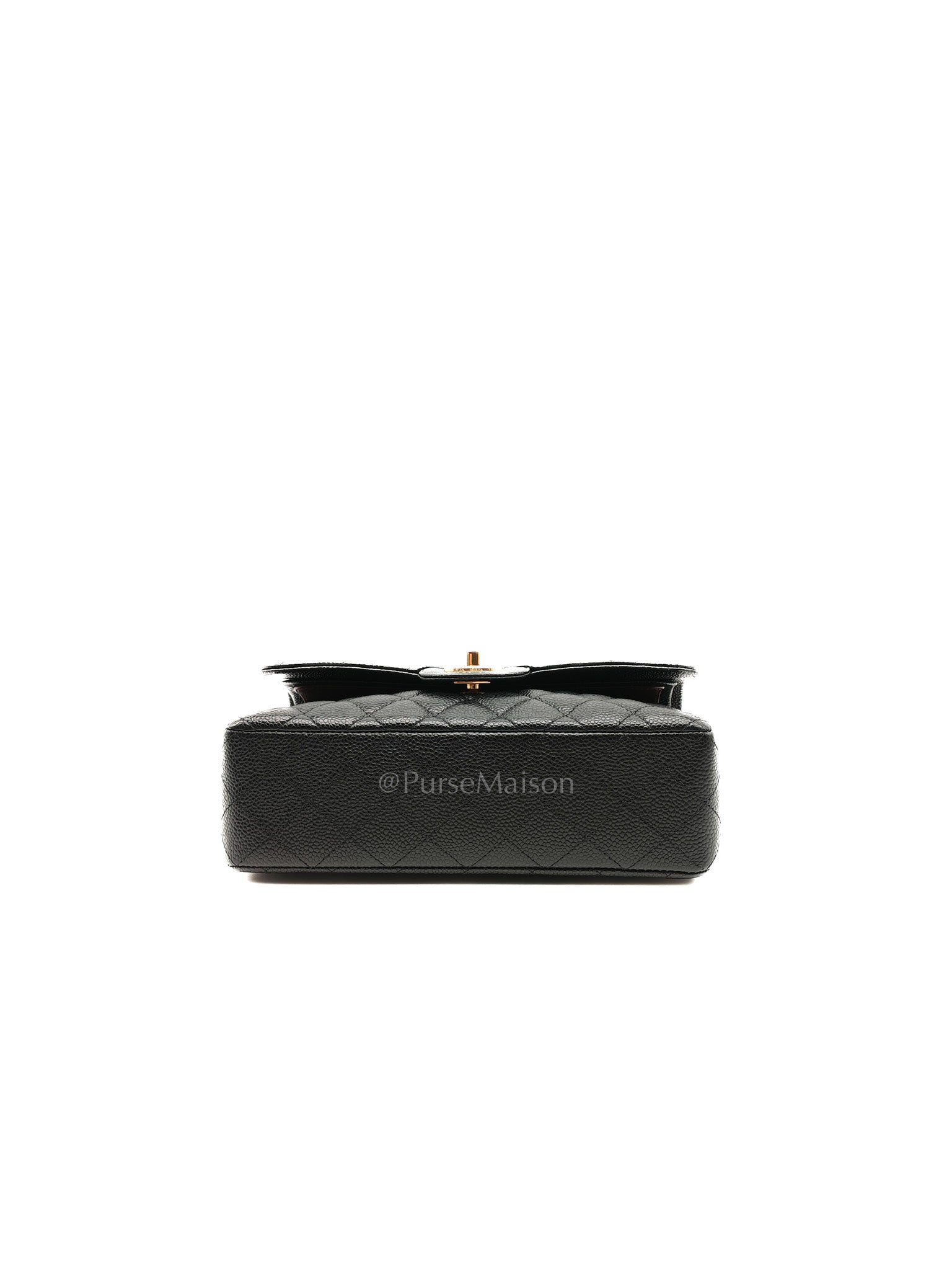 Classic Double Flap Small in Black Caviar Leather Gold Hardware (Microchip)