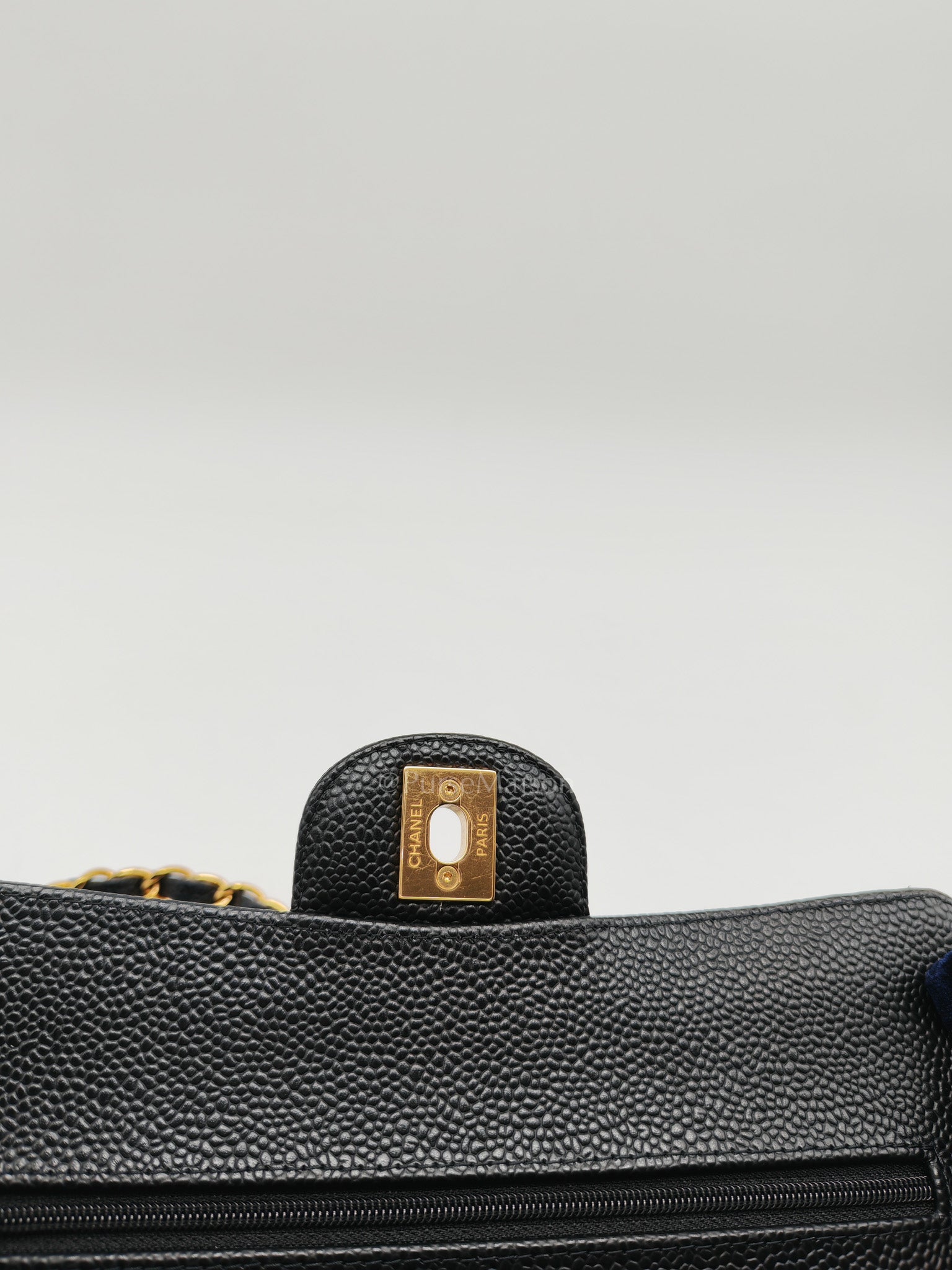 Classic Double Flap Small in Black Caviar Leather Gold Hardware (Microchip)