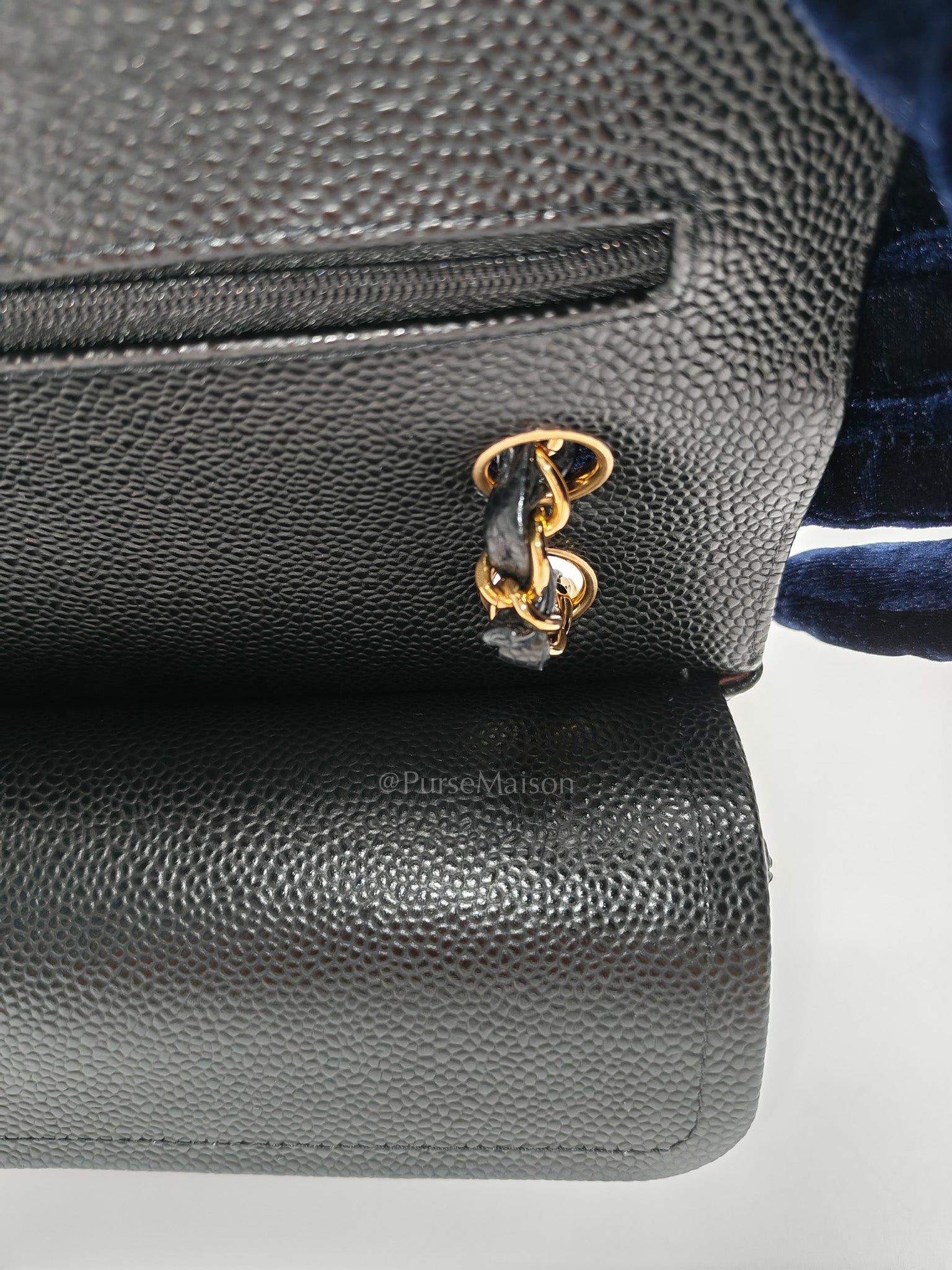 Classic Double Flap Small in Black Caviar Leather Gold Hardware (Microchip)
