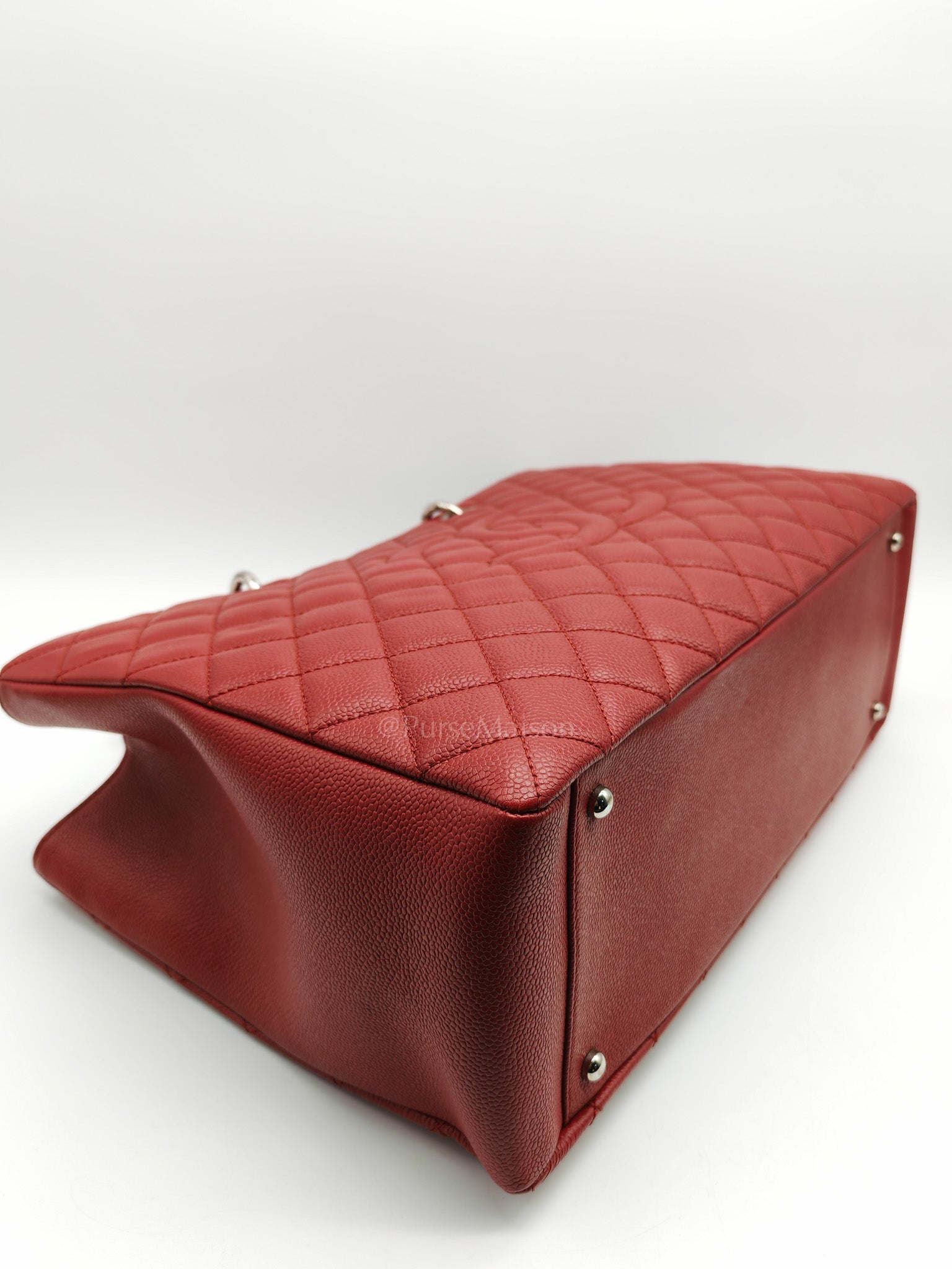 Chanel Grand Shopping Tote Bag XL in Red Caviar Leather Silver Hardware (Series 16)