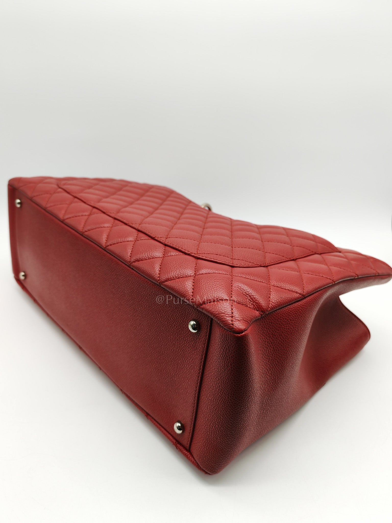 Chanel Grand Shopping Tote Bag XL in Red Caviar Leather Silver Hardware (Series 16)