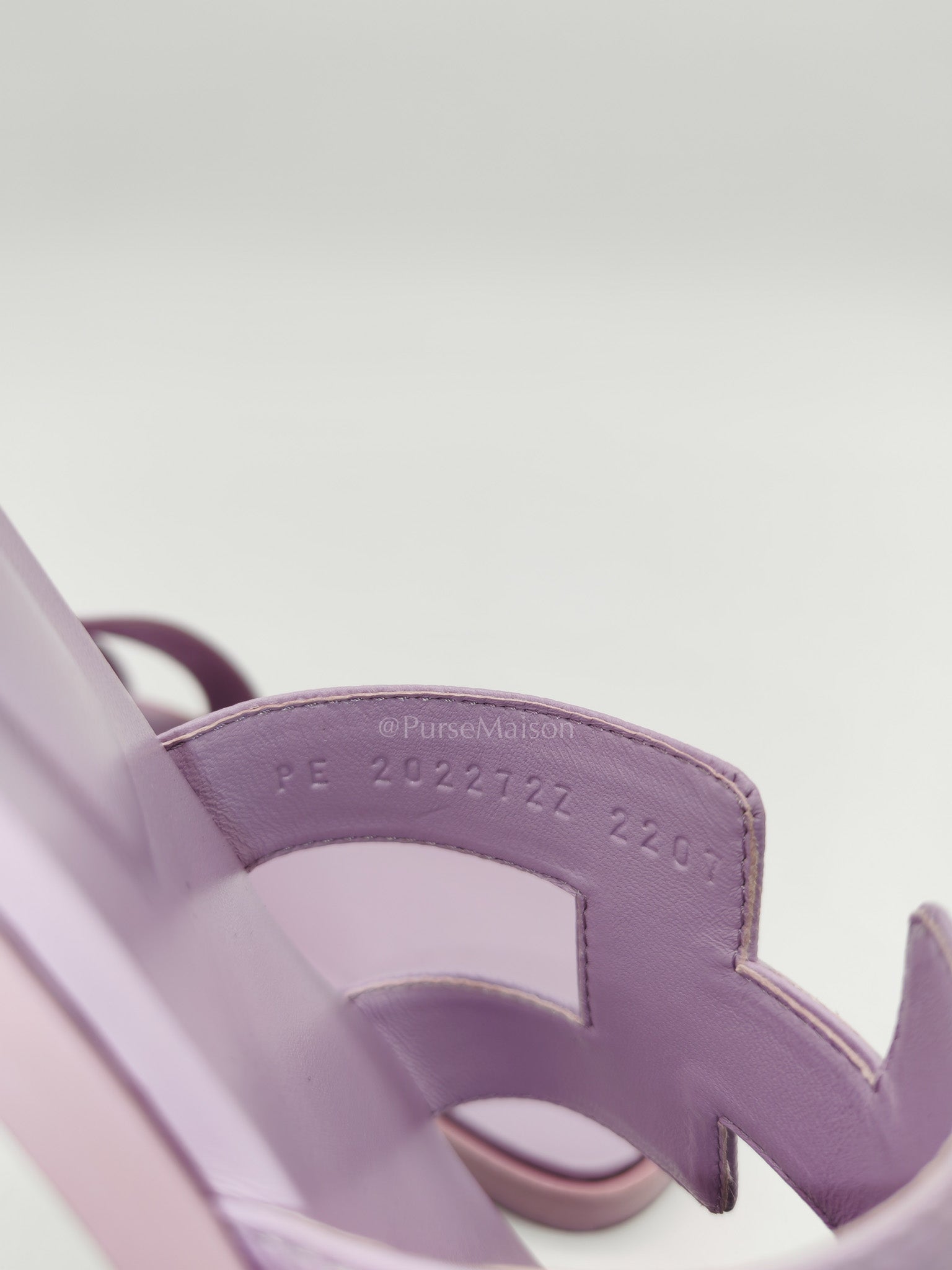 Oran Sandals in Violet Amethyste Epsom Calfskin Leather Size 38 (24cm)