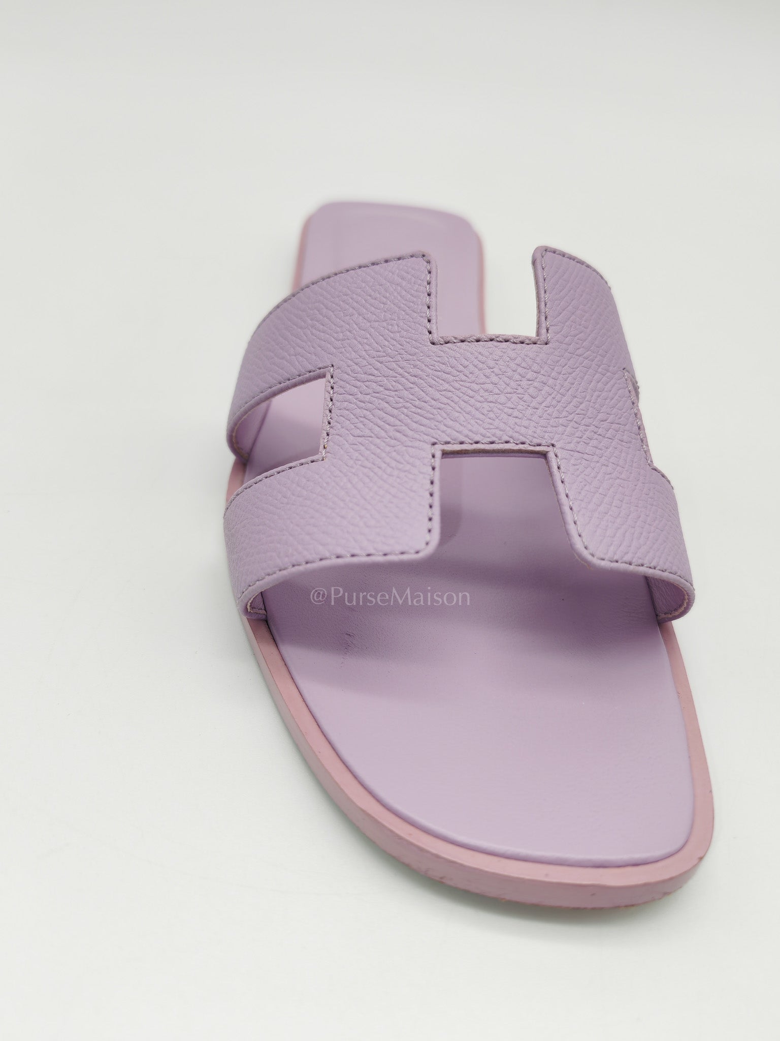 Oran Sandals in Violet Amethyste Epsom Calfskin Leather Size 38 (24cm)
