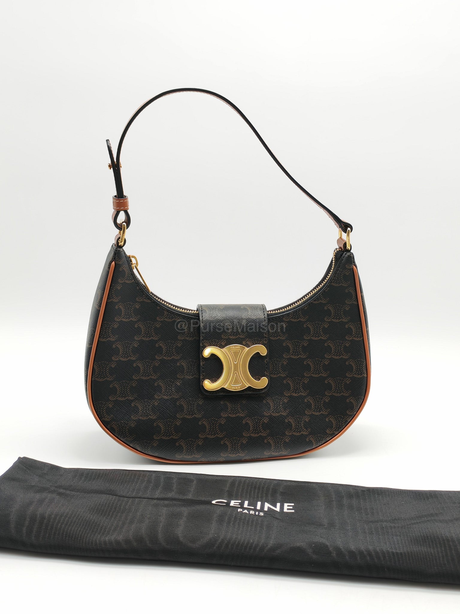 Celine Ava in Monogram Canvas Shoulder Bag