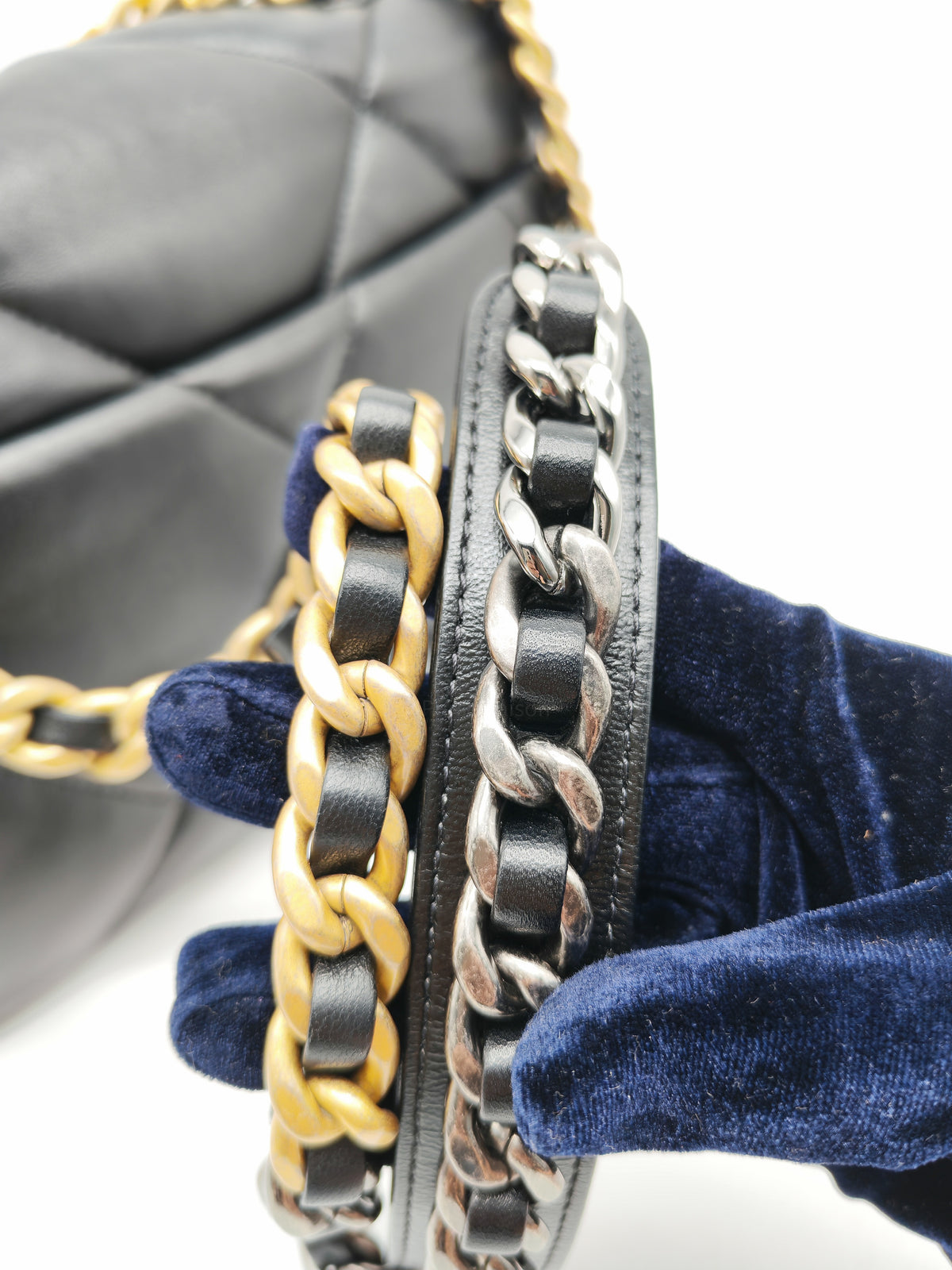 Chanel 19 Small in Black Quilted Lambskin Leather and Mixed Hardware (Microchip)