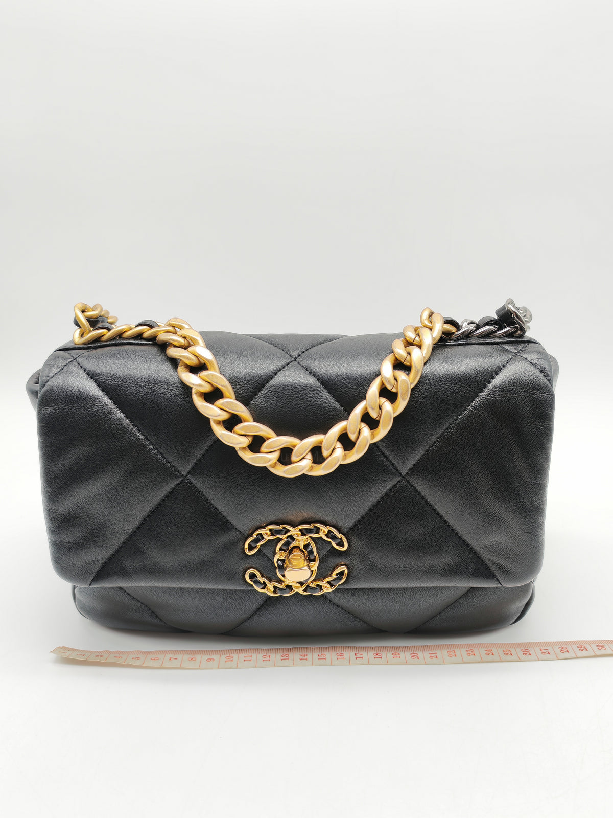 Chanel 19 Small in Black Quilted Lambskin Leather and Mixed Hardware (Microchip)