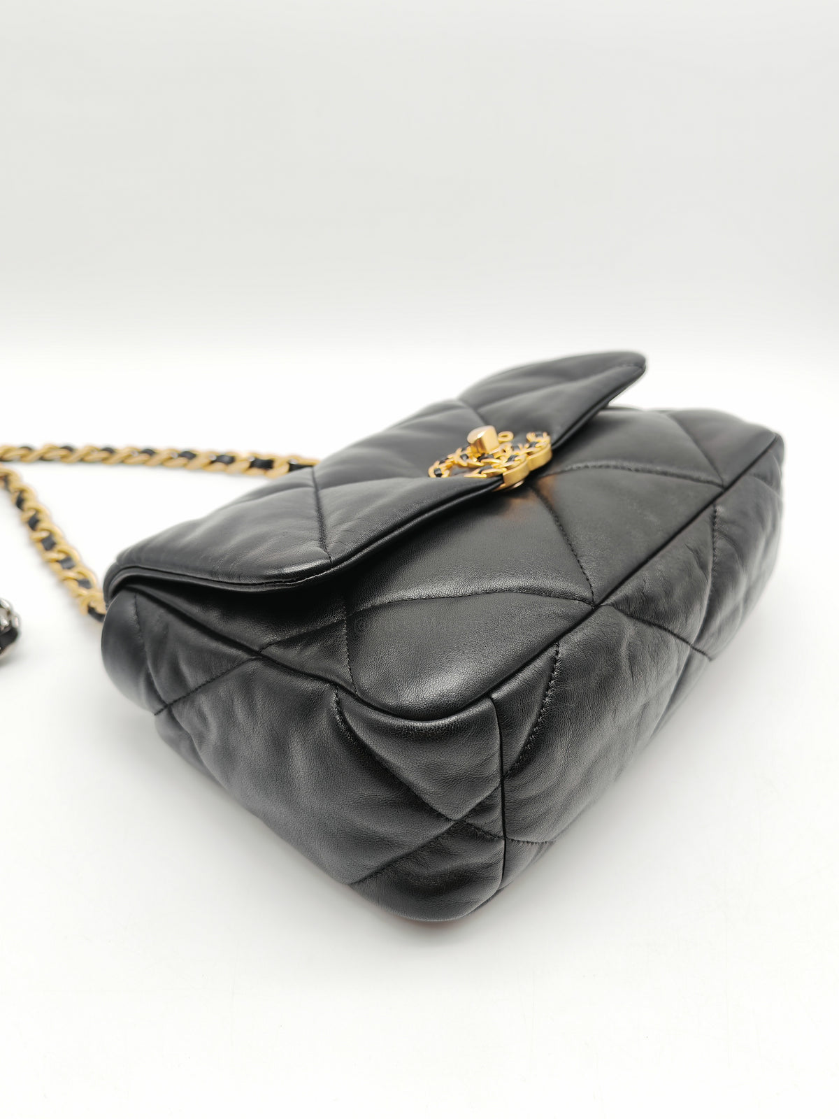 Chanel 19 Small in Black Quilted Lambskin Leather and Mixed Hardware (Microchip)
