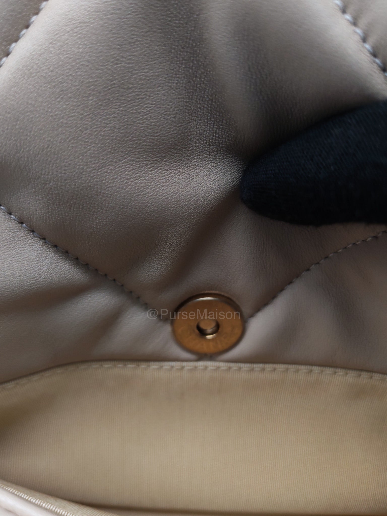 Chanel 19 Flap Bag Small in Beige Quilted Lambskin Leather and Mixed Hardware Microchip