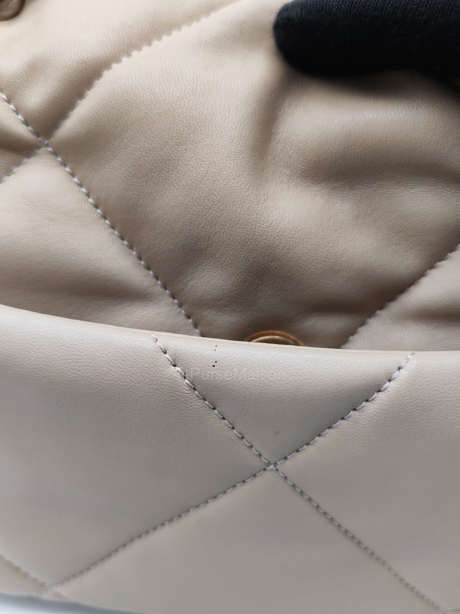 Chanel 19 Flap Bag Small in Beige Quilted Lambskin Leather and Mixed Hardware Microchip