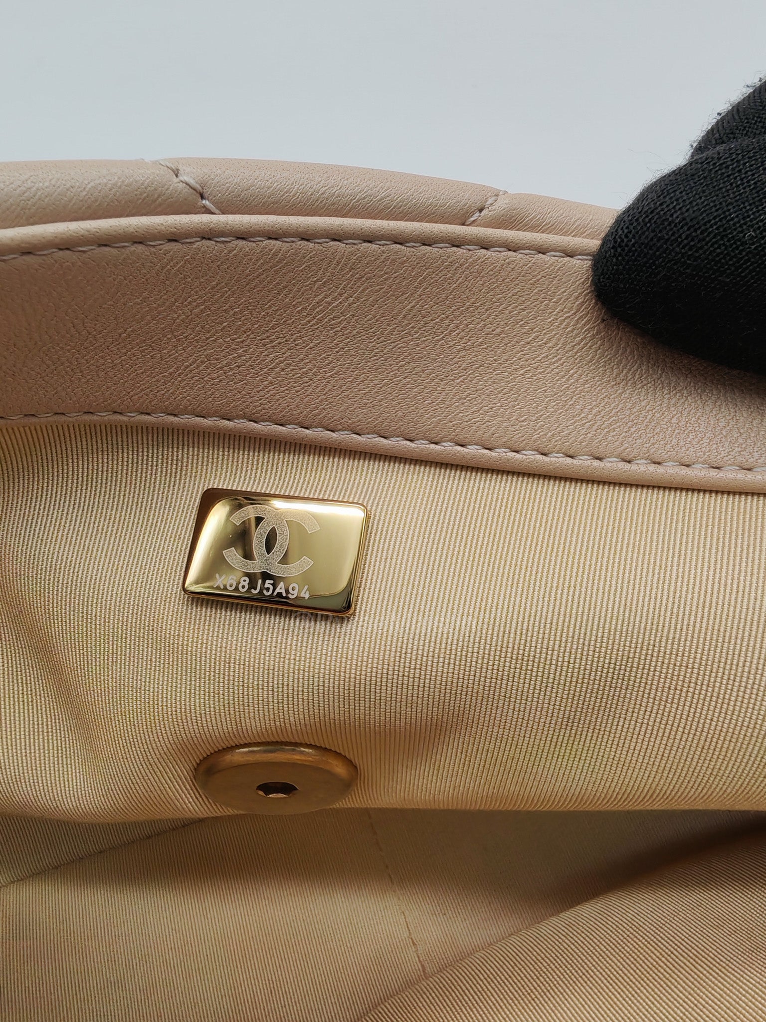 Chanel 19 Flap Bag Small in Beige Quilted Lambskin Leather and Mixed Hardware Microchip