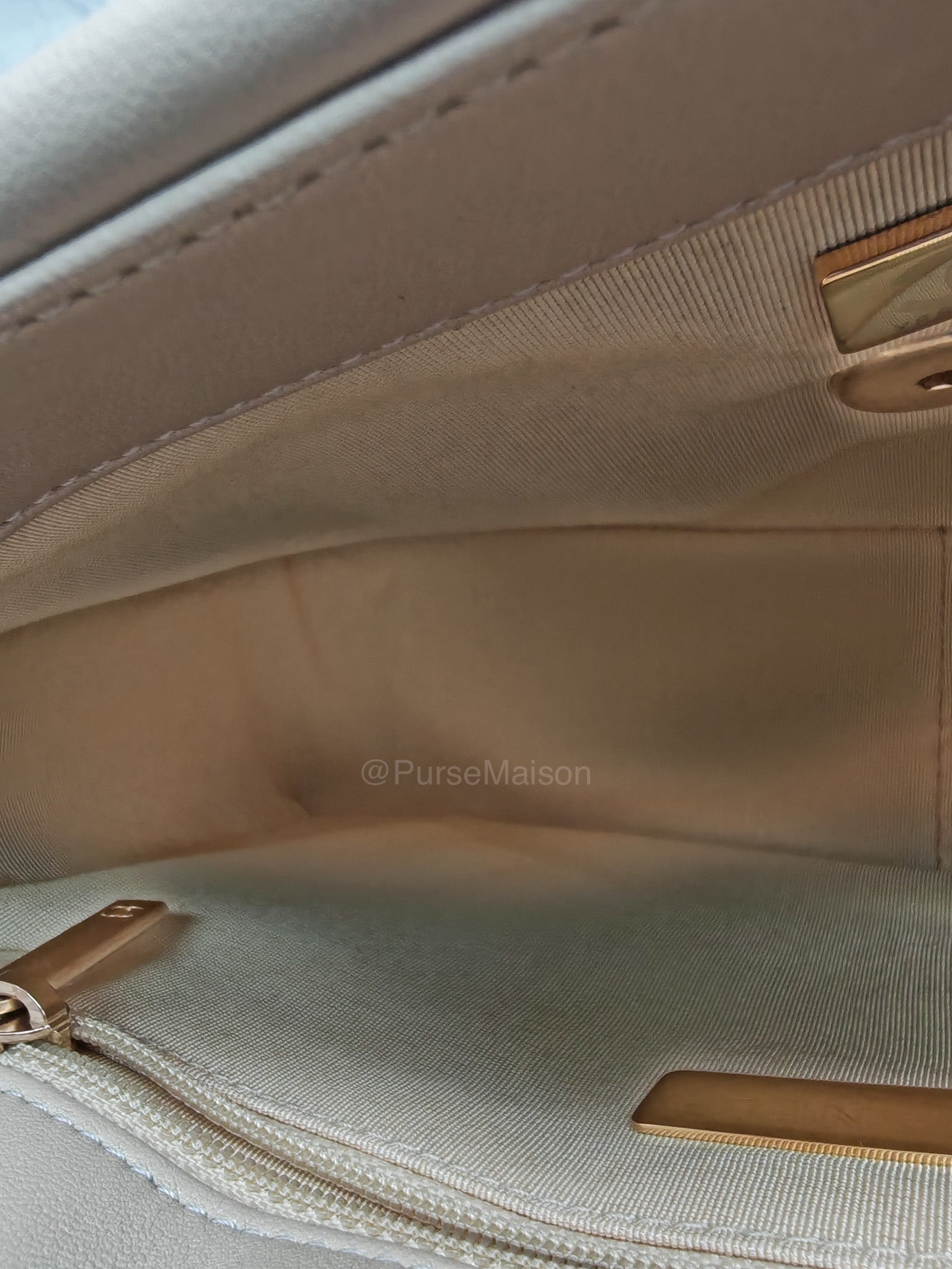 Chanel 19 Flap Bag Small in Beige Quilted Lambskin Leather and Mixed Hardware Microchip