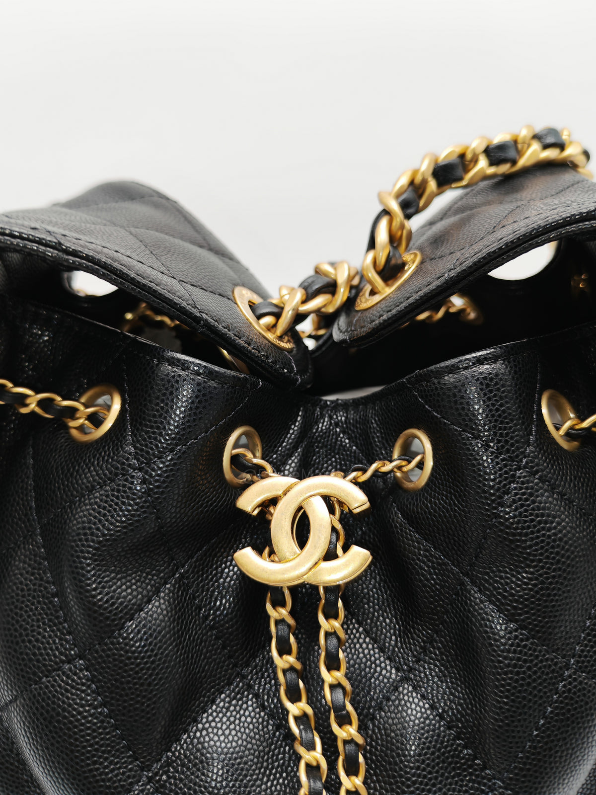 Chanel 25 Bag Small in Black Caviar Leather GHW Microchip K6-1H