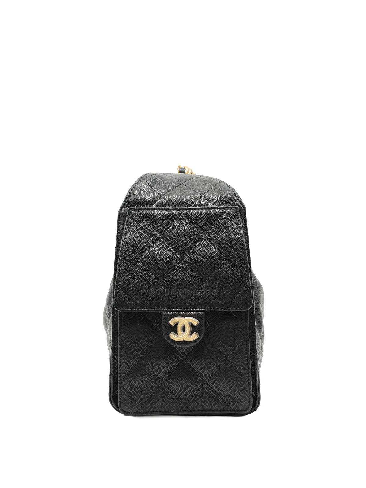 Chanel 25 Bag Small in Black Caviar Leather GHW Microchip K6-1H