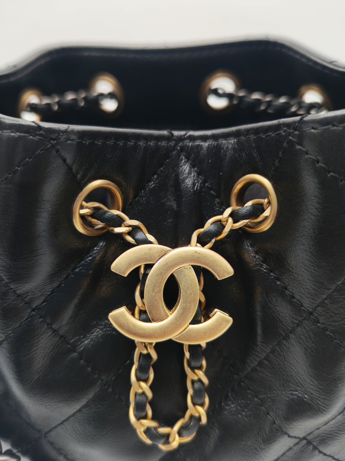 Chanel 25 Hobo Bag Mini in Black Shiny Calfskin Leather and  Mix Hardware Microchip