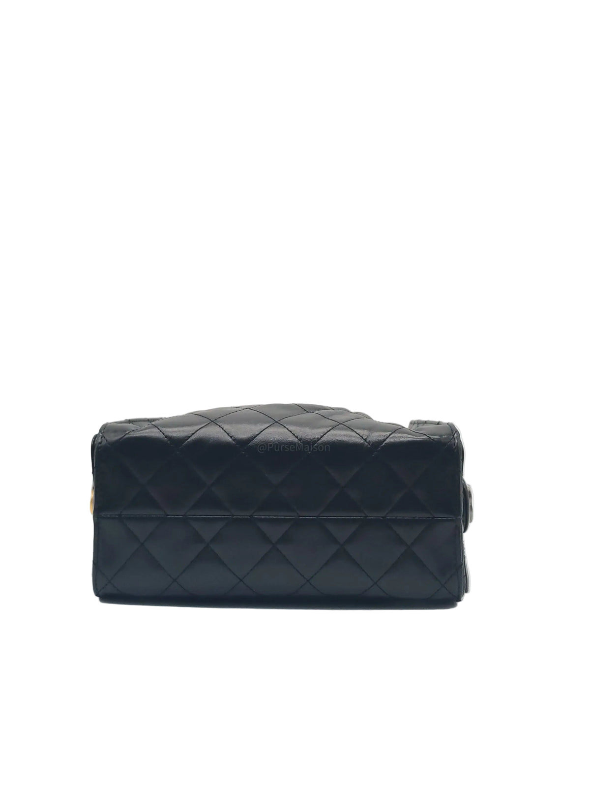 Chanel 25 Hobo Bag Mini in Black Shiny Calfskin Leather and  Mix Hardware Microchip