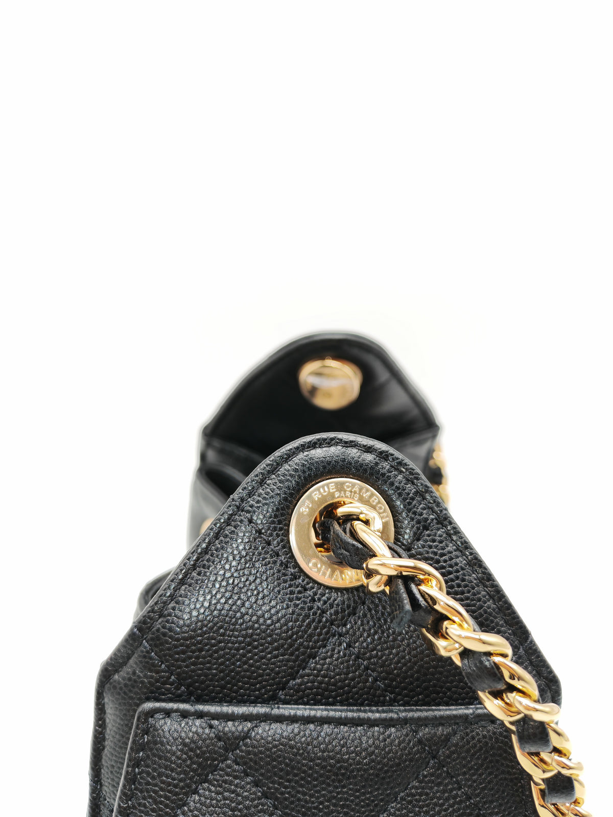 Chanel 25 Mini in Black Caviar Leather Shiny Gold Hardware Microchip (C5****81)