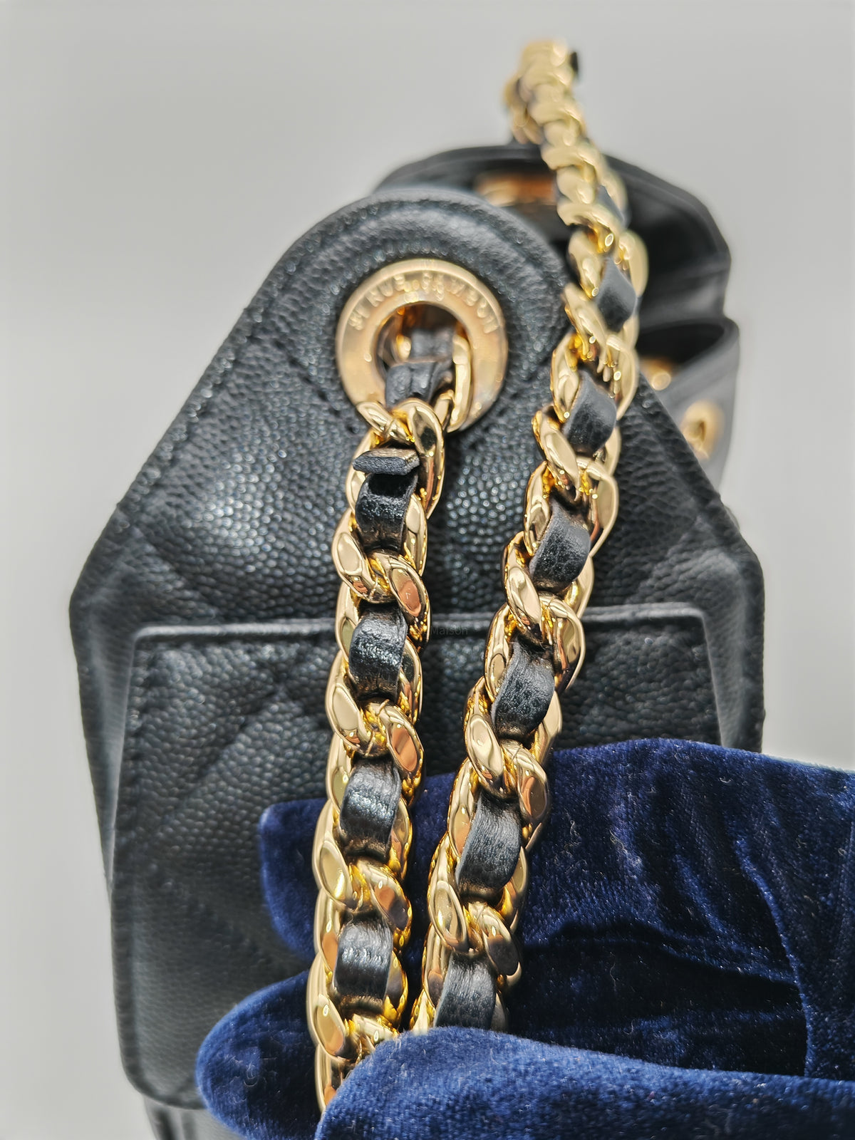 Chanel 25 Mini in Black Caviar Leather Shiny Gold Hardware Microchip (C5****81)