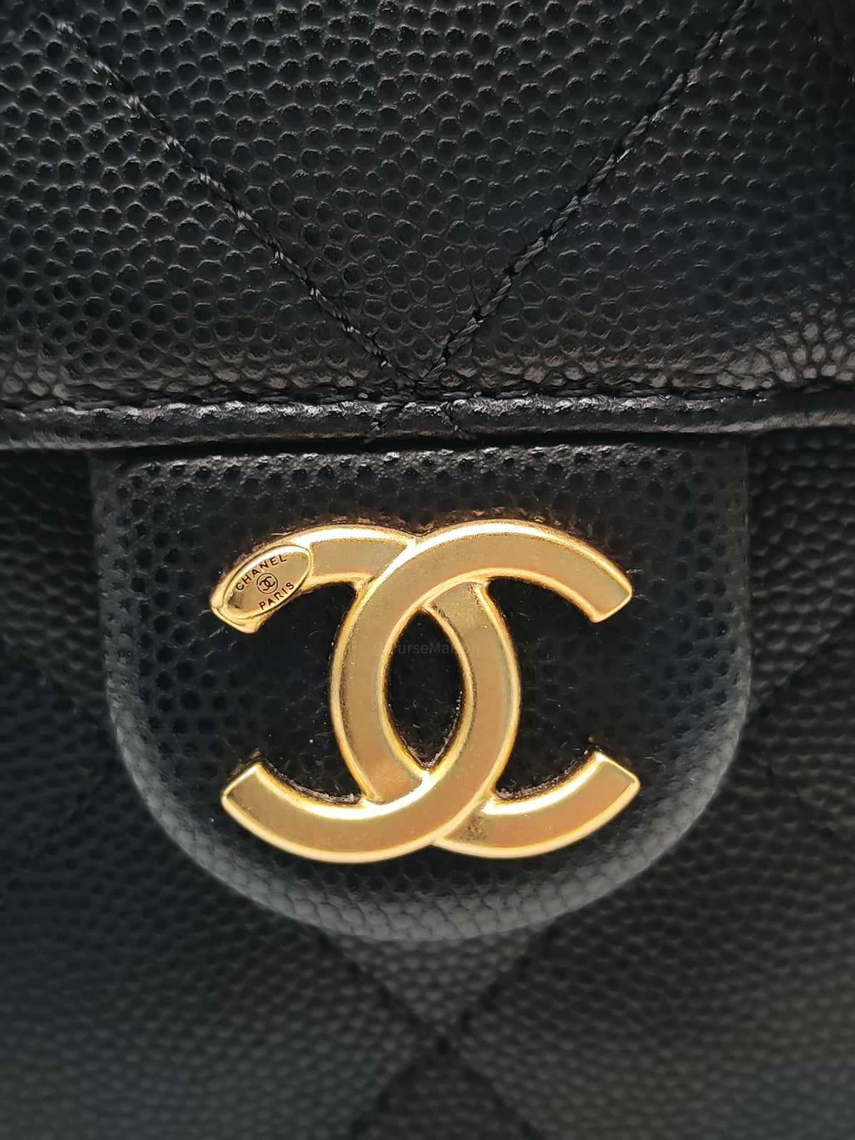 Chanel 25 Hobo Bag Mini in Black Caviar Leather and Aged Gold Hardware Microchip (A2****70)