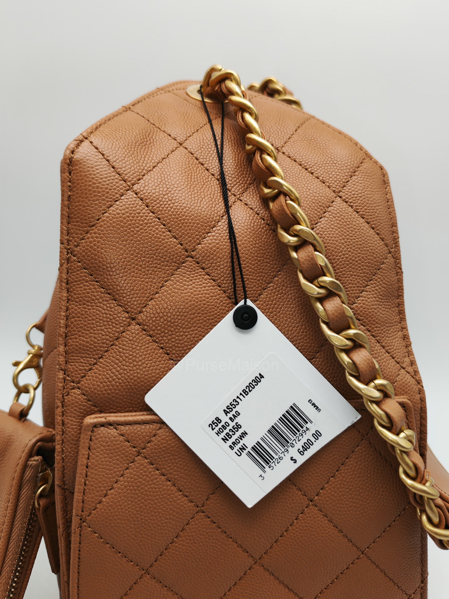 Chanel 25 Medium in Caramel Caviar Leather Aged Gold Hardware (Microchip)