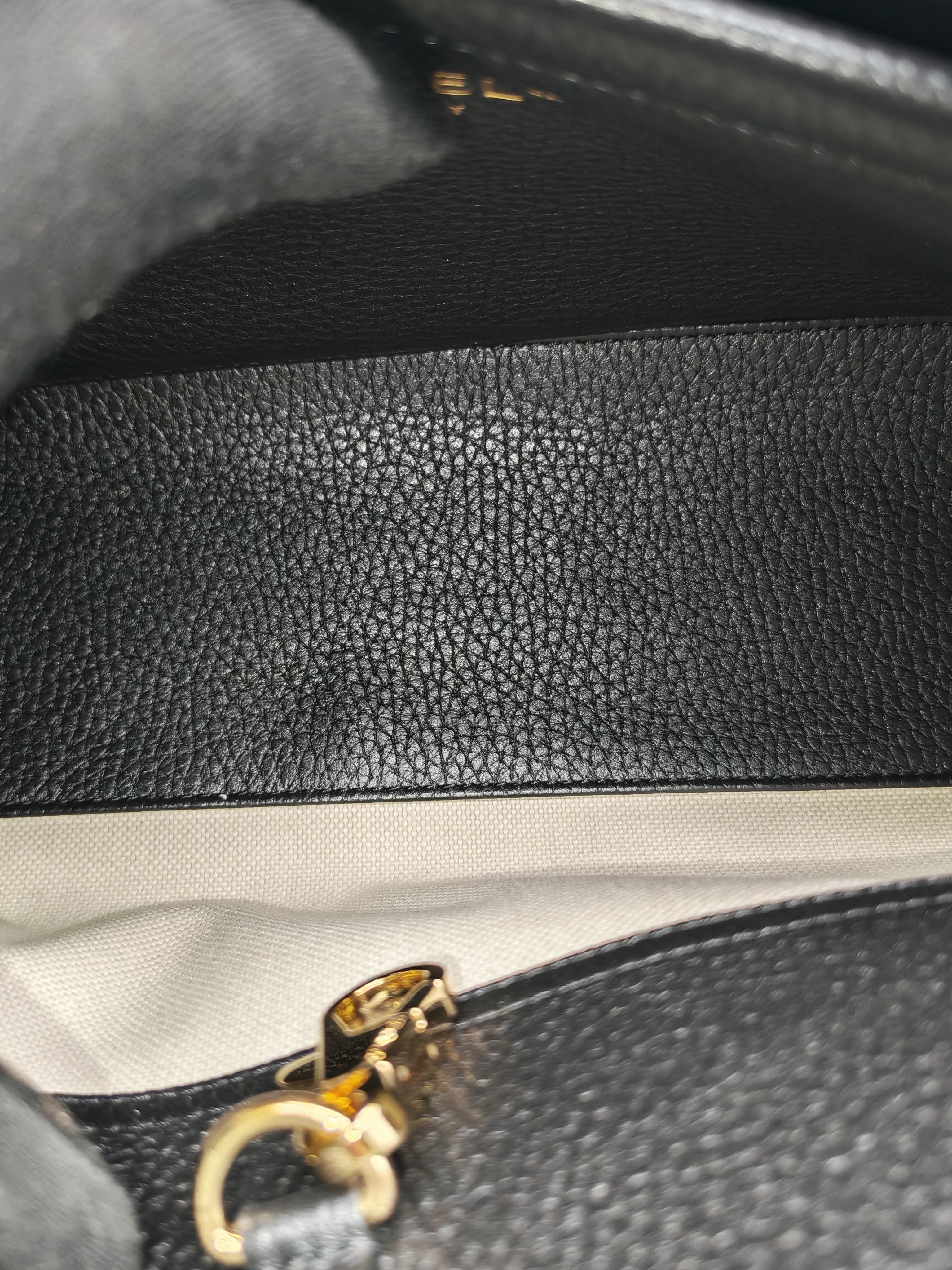 Chanel 26 Urban Essential Matthieu Blazy Small Tote Bag in Black Beige Suede Leather and Gold Hardware Microchip