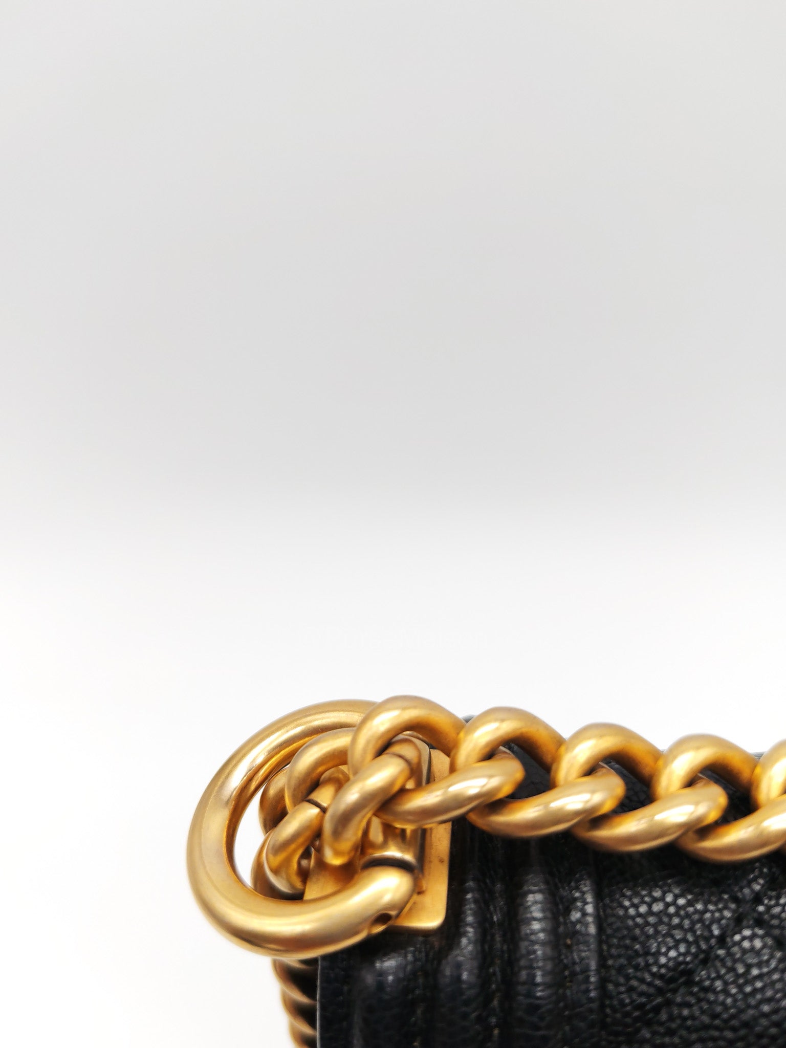 Chanel Boy North South Flap Bag in Black Quilted Caviar Leather and Aged Gold Hardware Series 28
