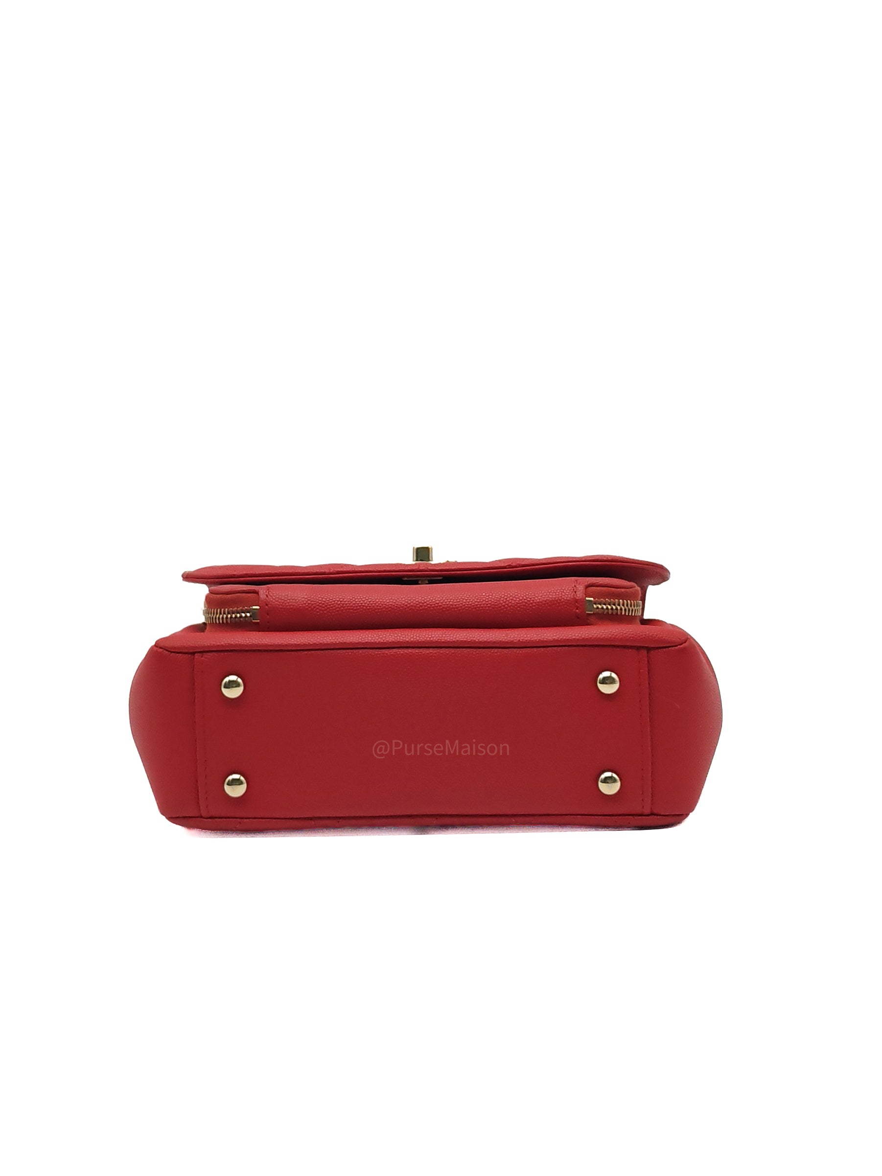 Chanel Business Affinity Flap Bag Medium in Red Caviar Leather and Gold Hardware Series 28