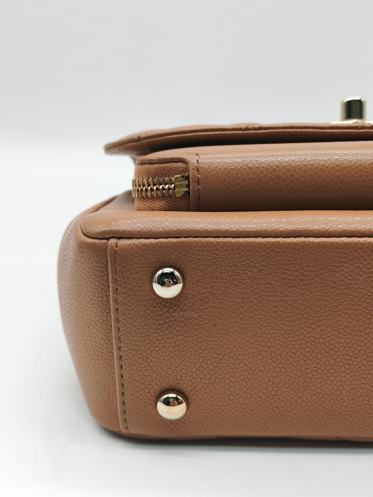 Chanel Business Affinity Small in Caramel Caviar Leather Light Gold Hardware (Series 30)