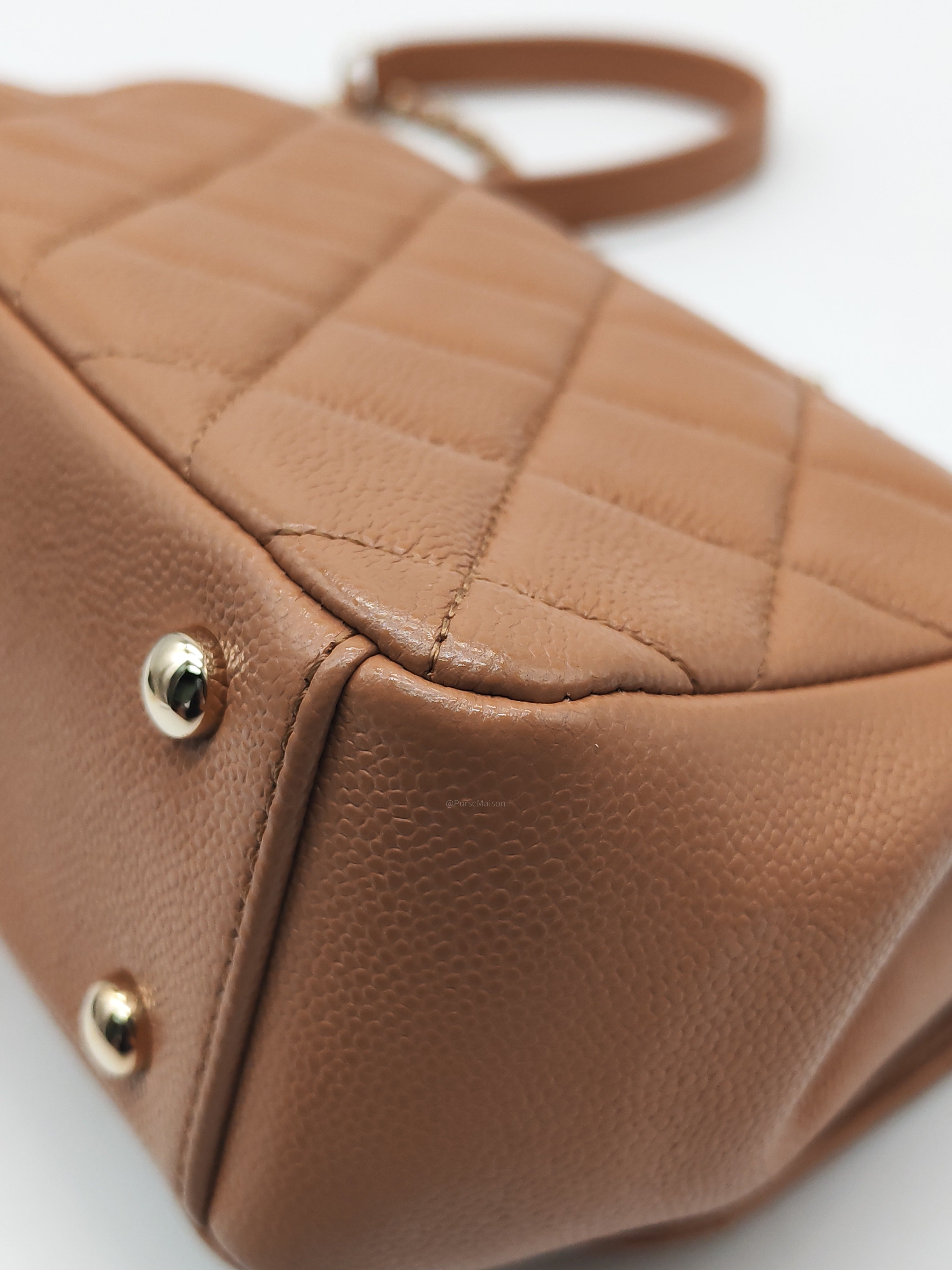 Chanel Business Affinity Small in Caramel Caviar Leather Light Gold Hardware (Series 30)