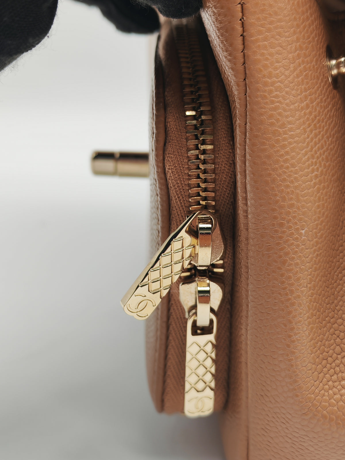 Chanel Business Affinity Small in Caramel Caviar Leather Light Gold Hardware (Series 30)