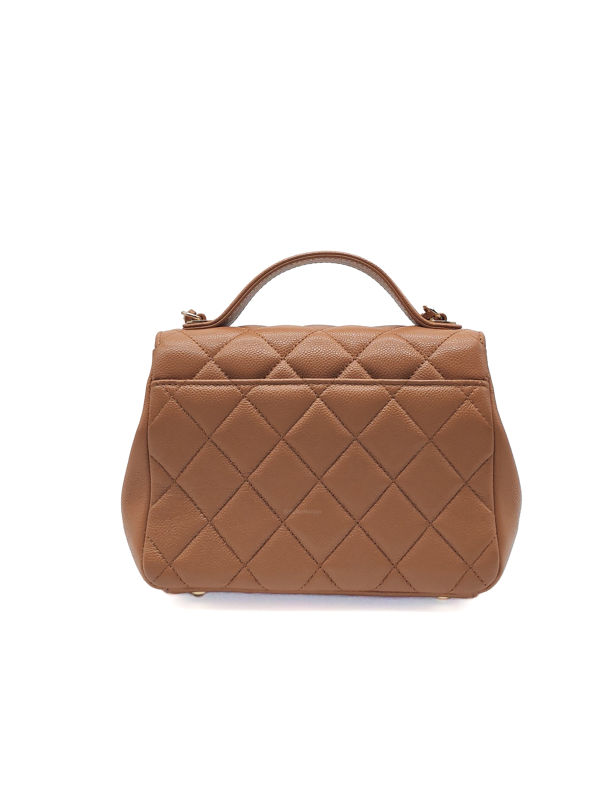 Chanel Business Affinity Small in Caramel Caviar Leather Light Gold Hardware (Series 30)
