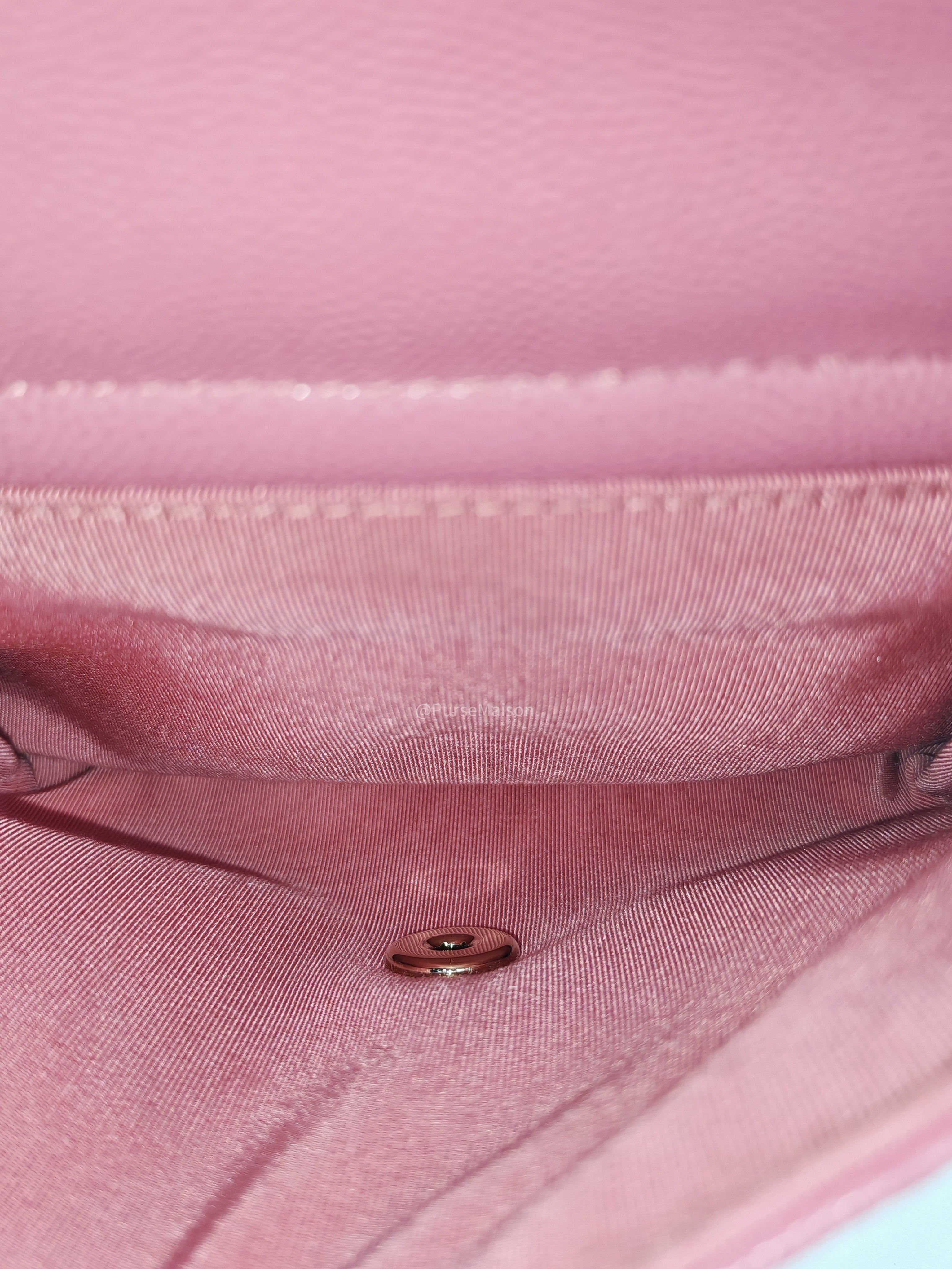 Chanel CC Day Backpack in Pink Quilted Caviar Leather Light Gold Hardware (Series 27)