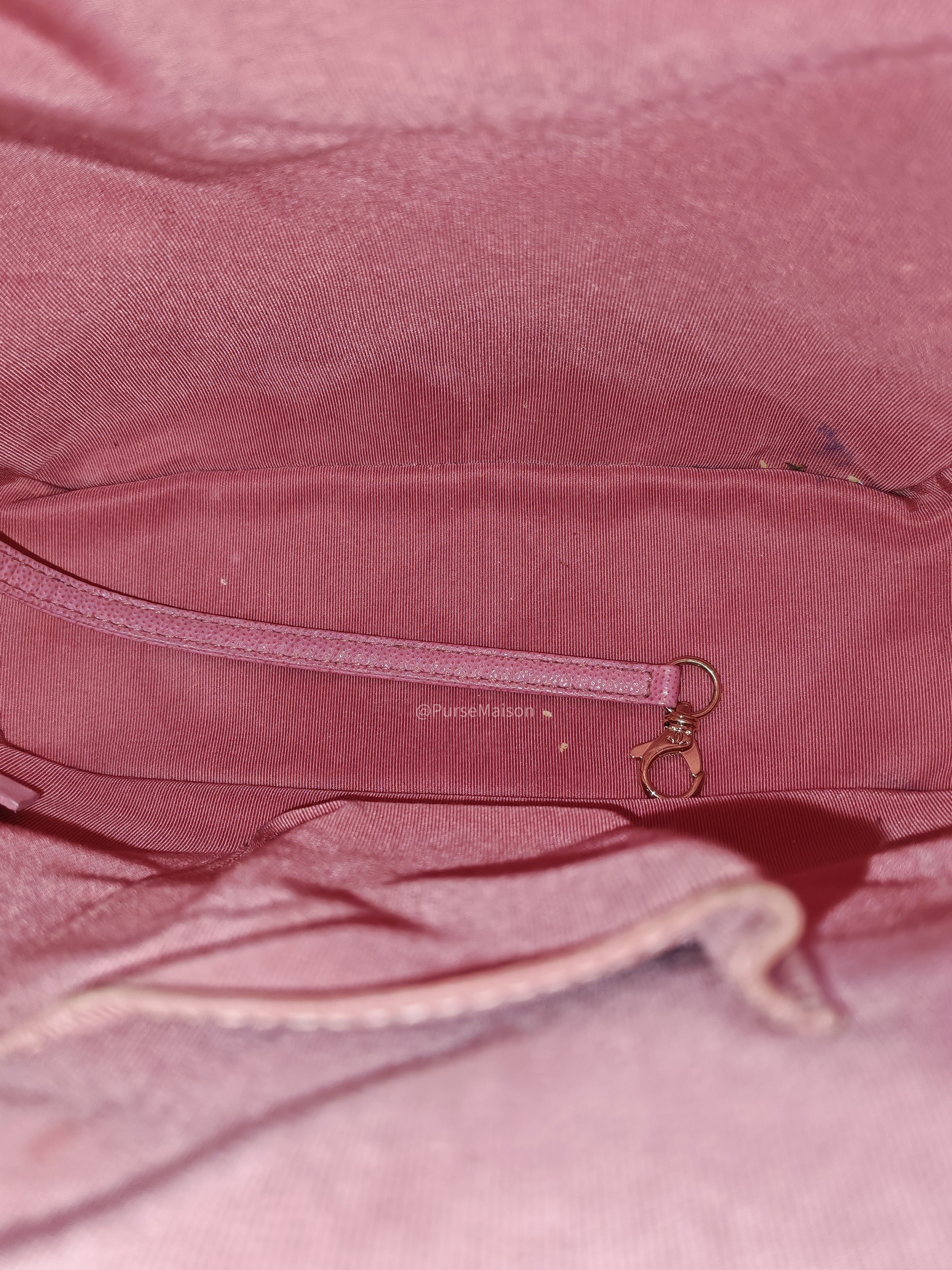 Chanel CC Day Backpack in Pink Quilted Caviar Leather Light Gold Hardware (Series 27)
