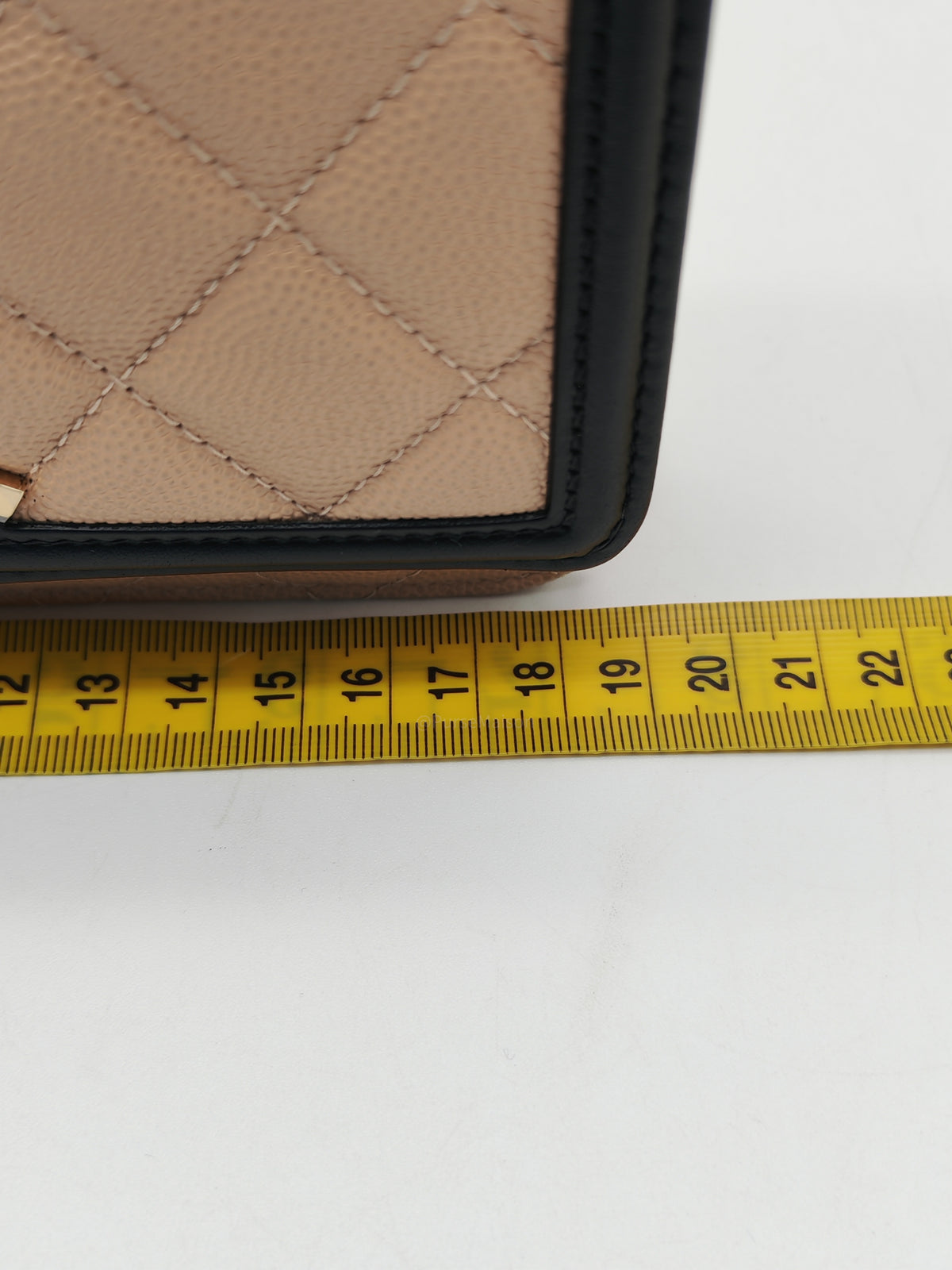 Chanel CC Filigree Wallet on Chain in Beige and Black Caviar Leather and Gold Hardware Series 30