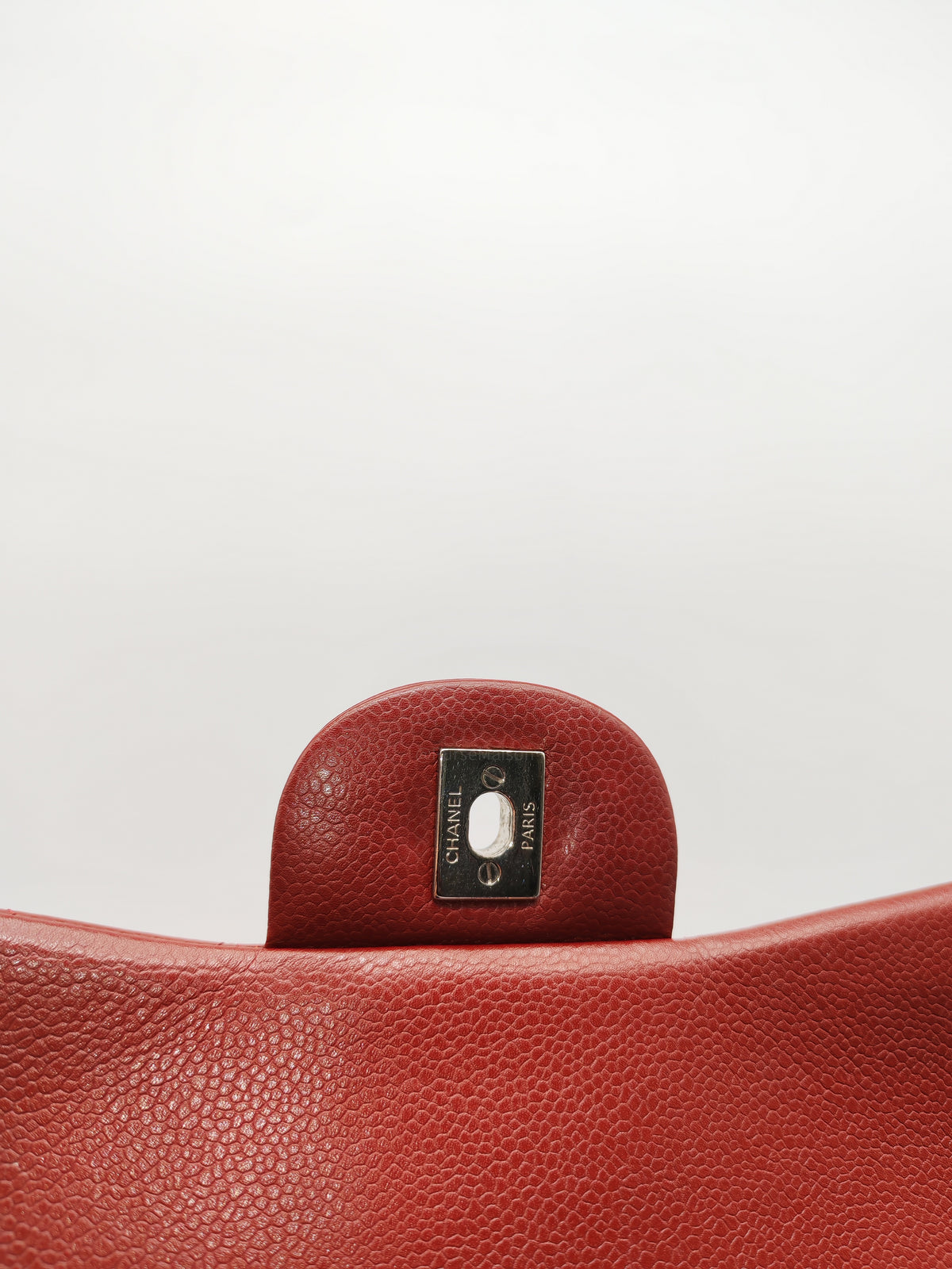 Chanel Classic Double Flap Jumbo in Burgundy Quilted Caviar Leather and Silver Hardware Series 18