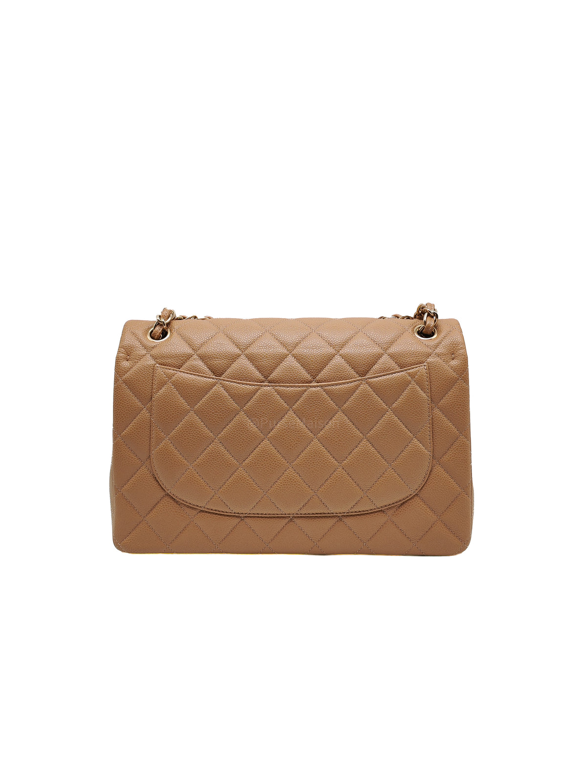 Chanel Classic Double Flap Jumbo in Dark Beige Caviar Leather and Light Gold Hardware (Series 25)