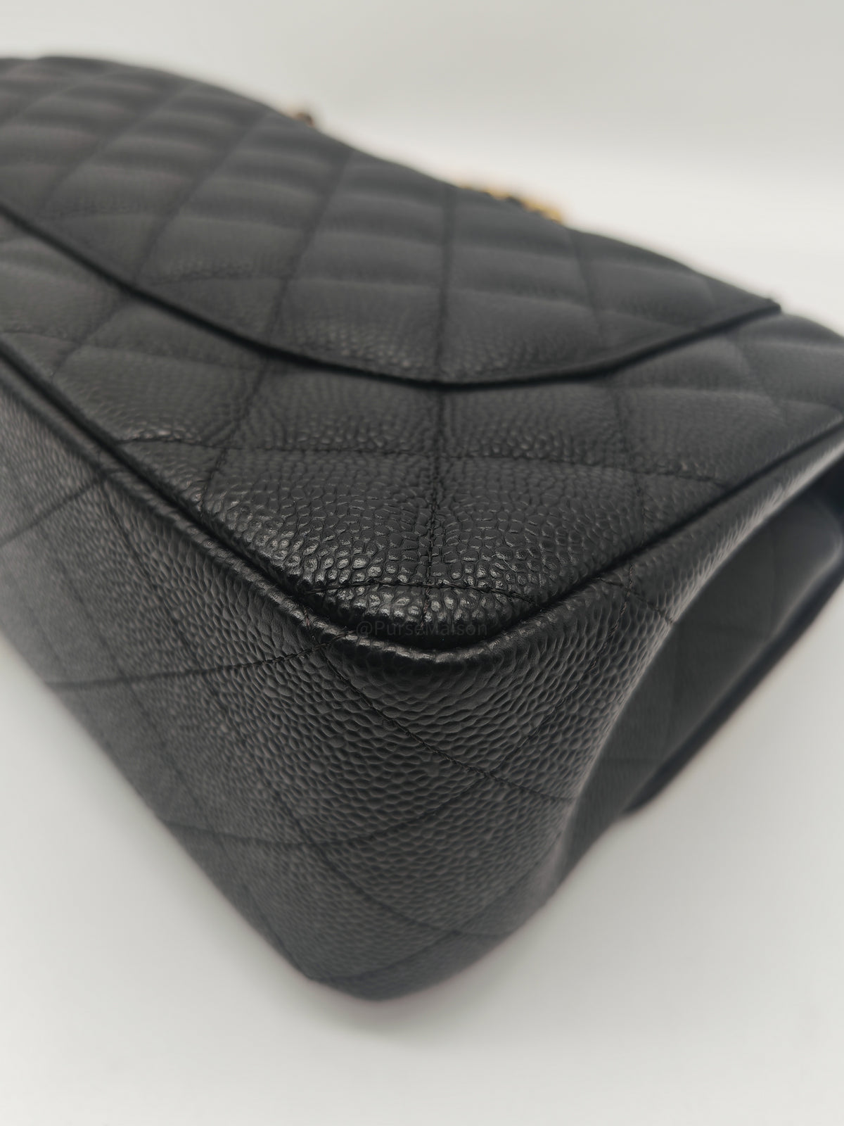 Chanel Classic Double Flap Jumbo in Black Quilted Caviar Leather and Gold Hardware Series 27