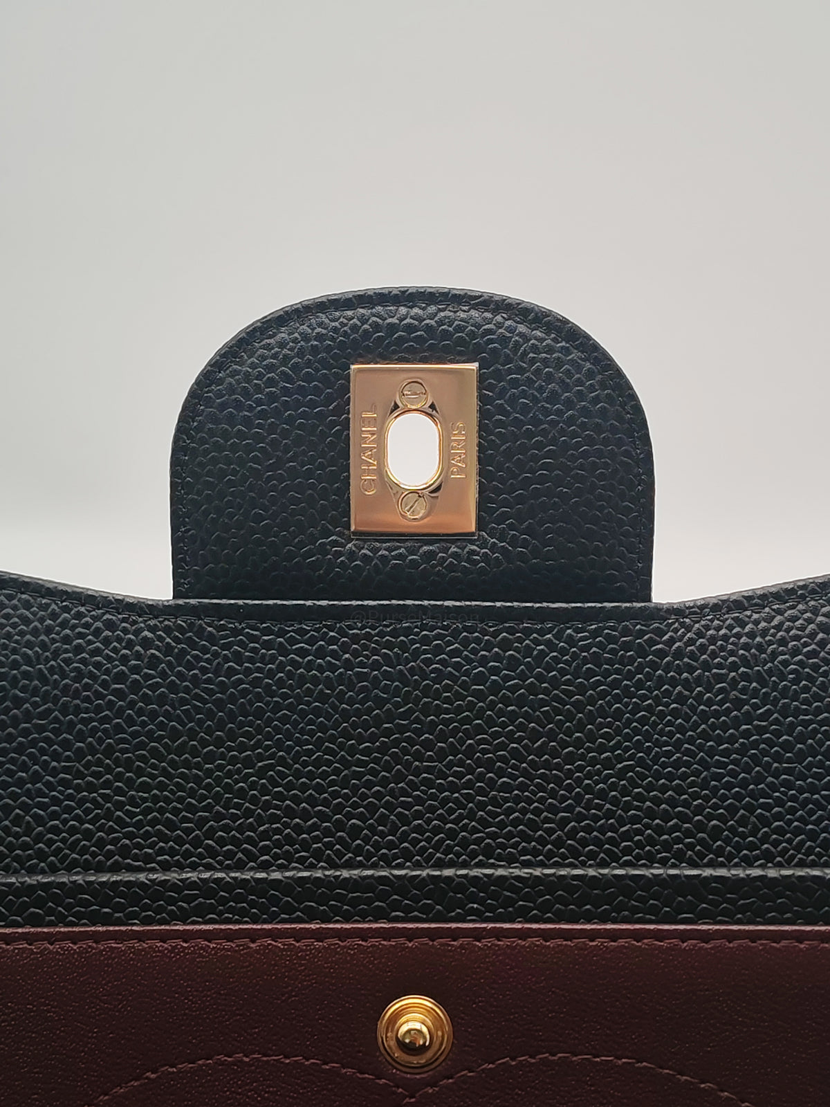 Chanel Classic Double Flap Jumbo in Black Quilted Caviar Leather and Gold Hardware Series 27