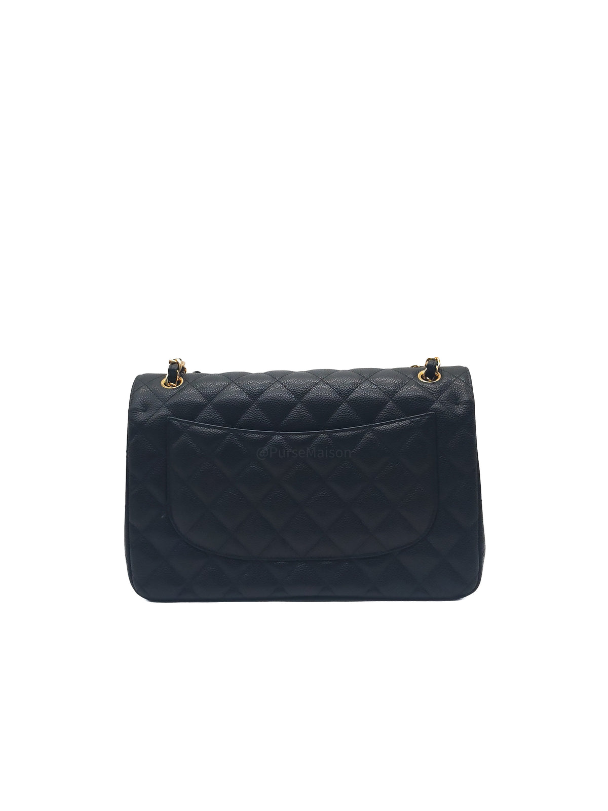 Chanel Classic Double Flap Jumbo in Black Quilted Caviar Leather and Gold Hardware Series 27