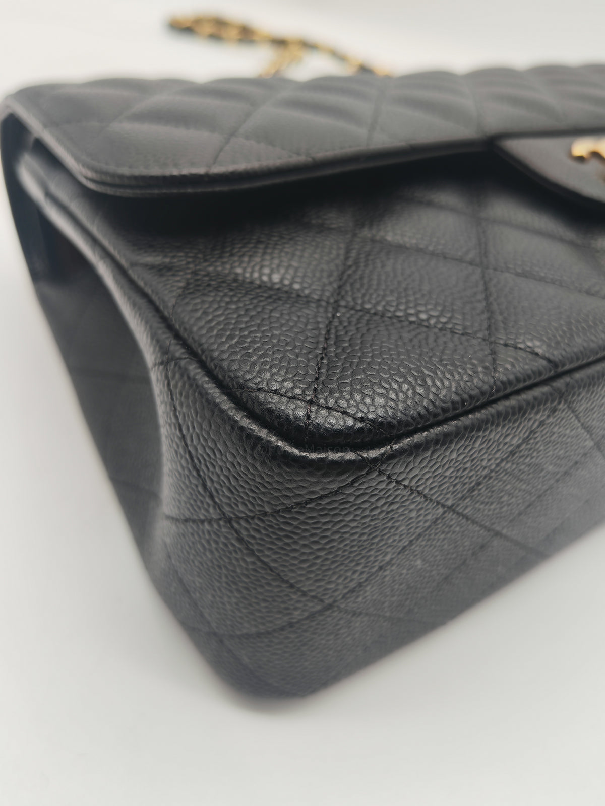 Chanel Classic Double Flap Jumbo in Black Quilted Caviar Leather and Gold Hardware Series 27