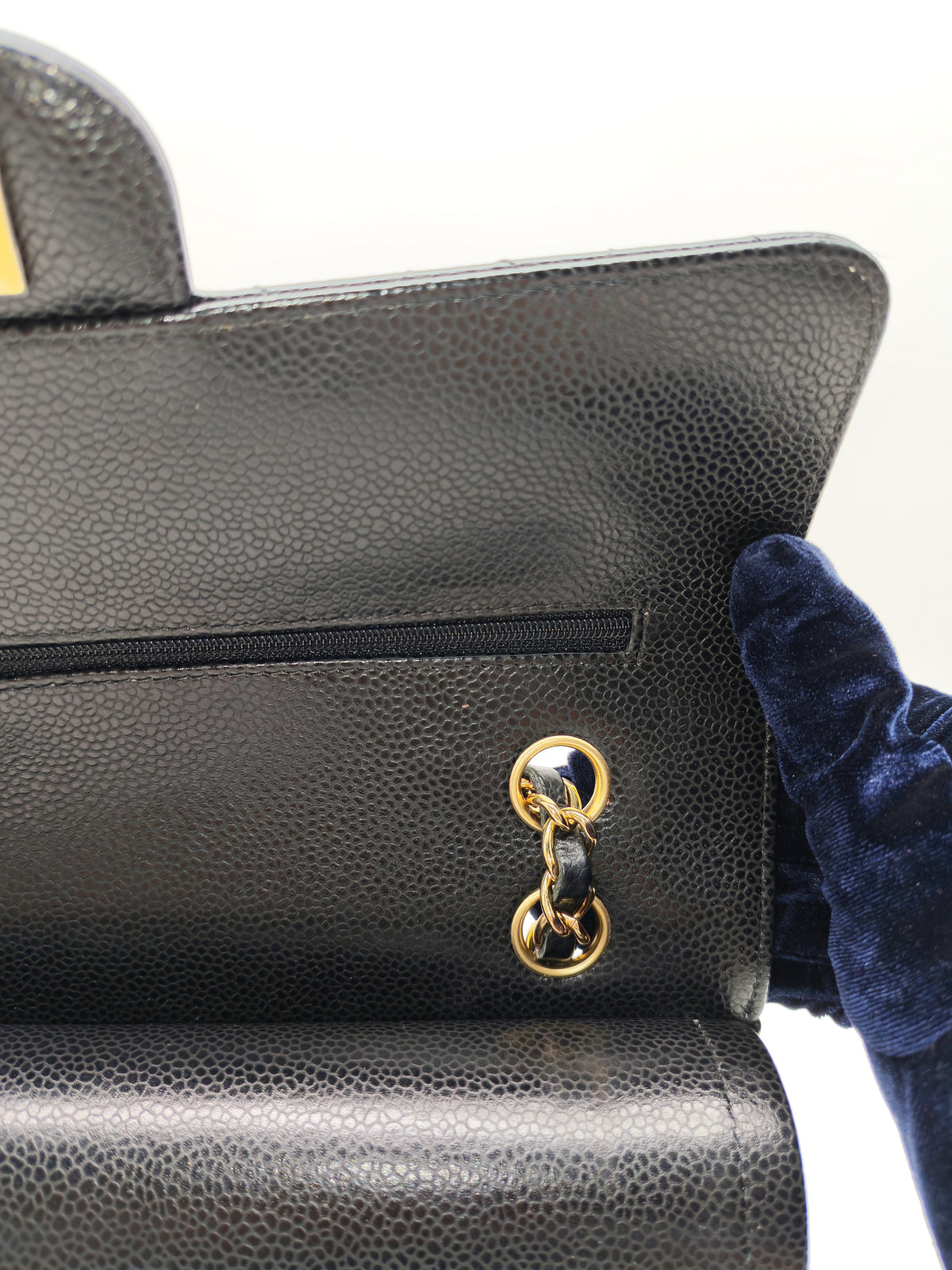 Chanel Classic Double Flap Medium In Black Caviar Leather Gold Hardware (Series 27)