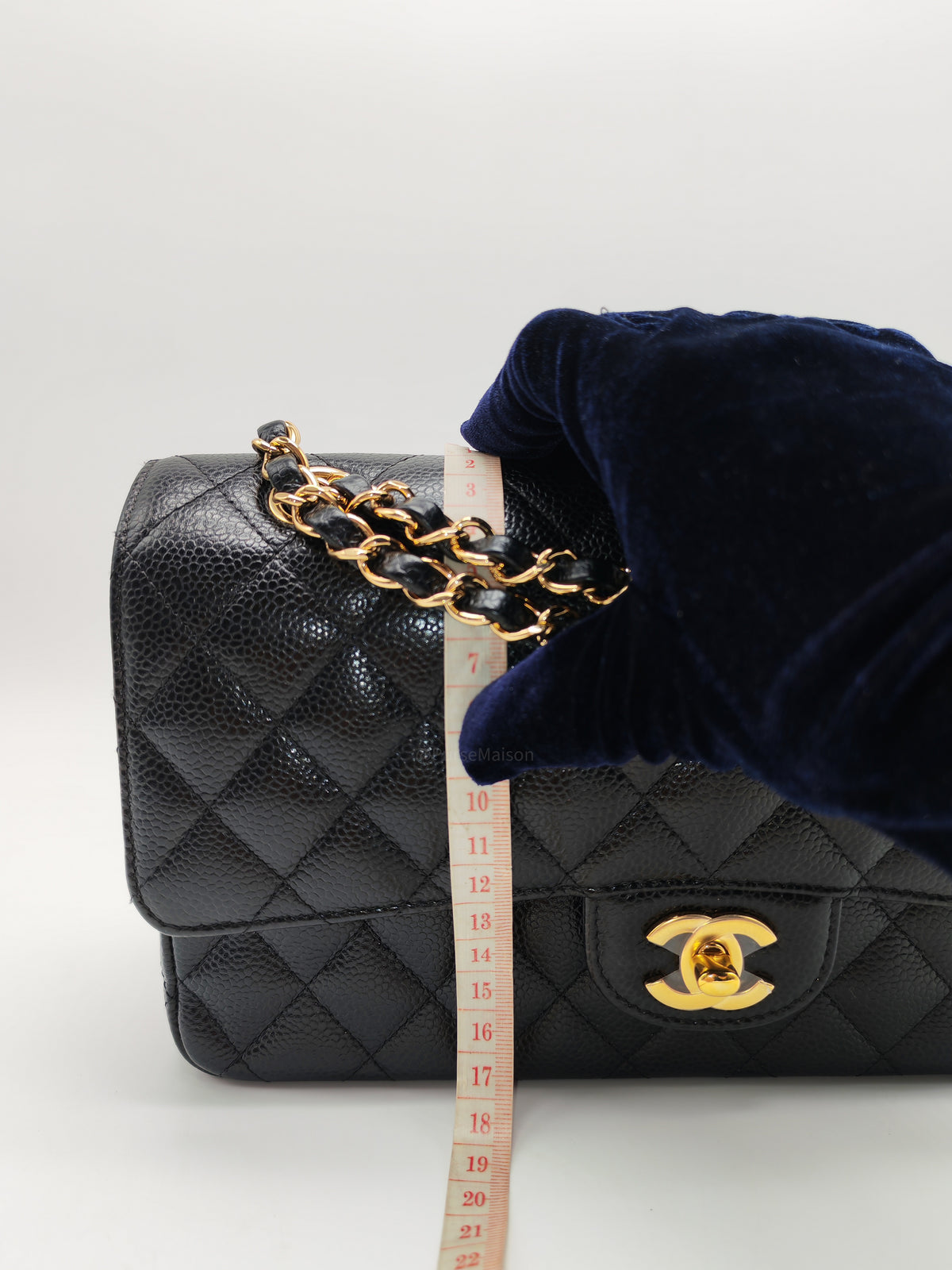 Chanel Classic Double Flap Medium In Black Caviar Leather Gold Hardware (Series 27)